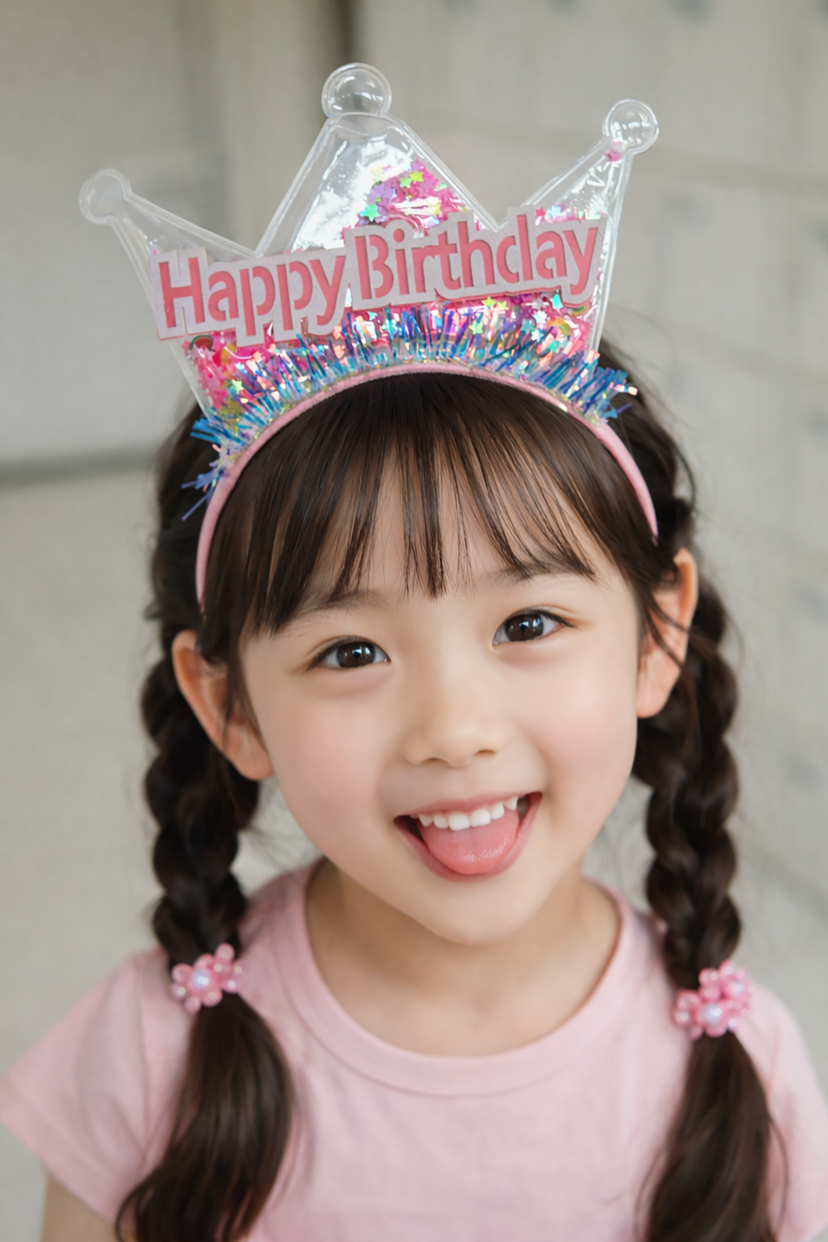 Pembe Renk Happy Birthday Yazılı Taç