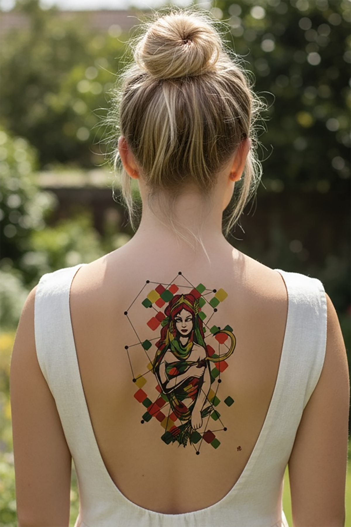 Temporary Warrior Woman Model Tattoo Tattoo