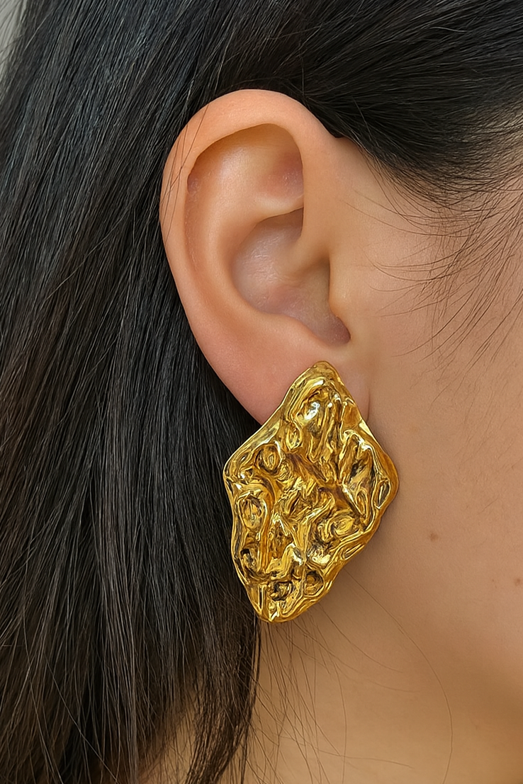 Altın Renk Çelik Küpe (Çift)