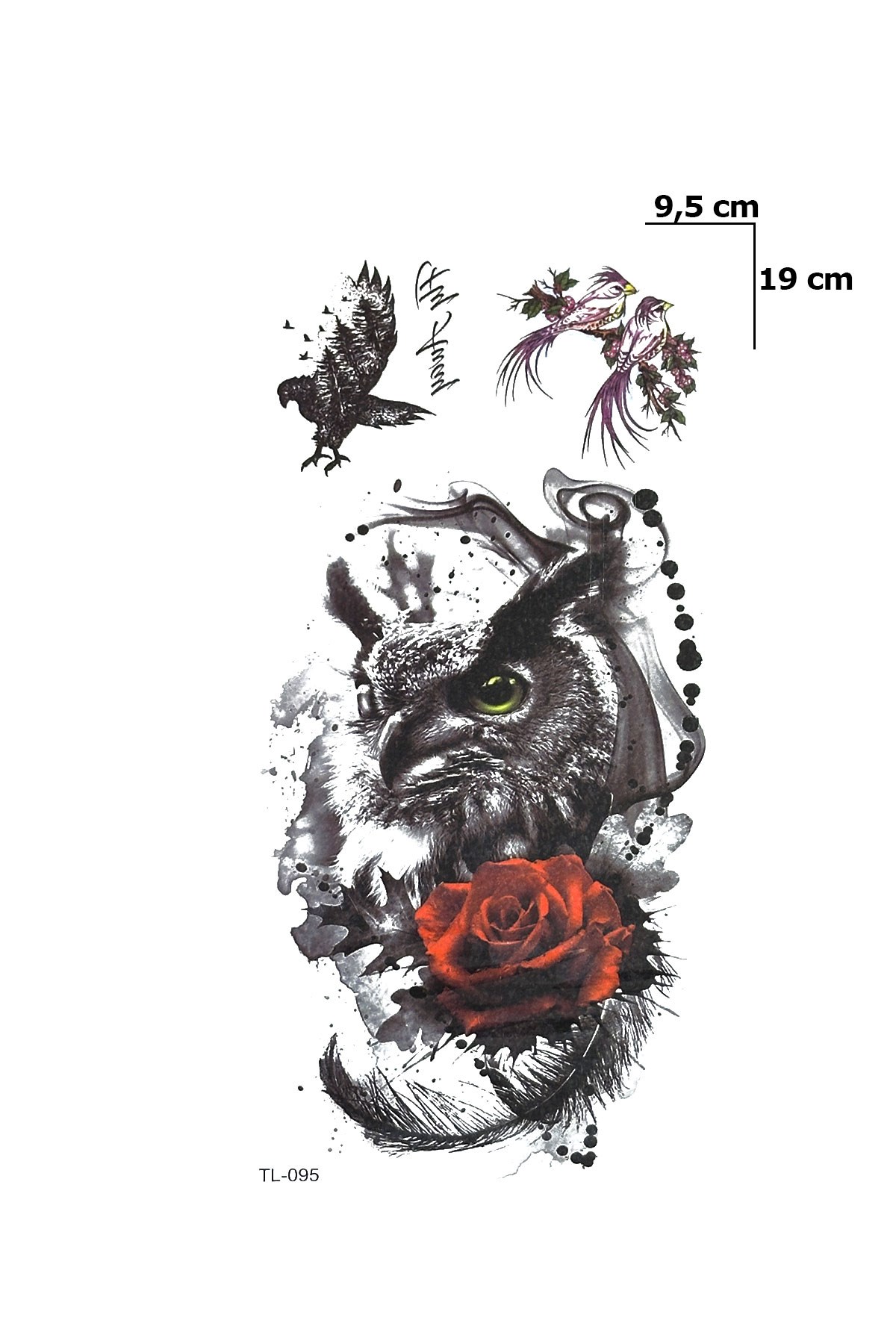 Gül Kuş Dövme Geçici Tattoo