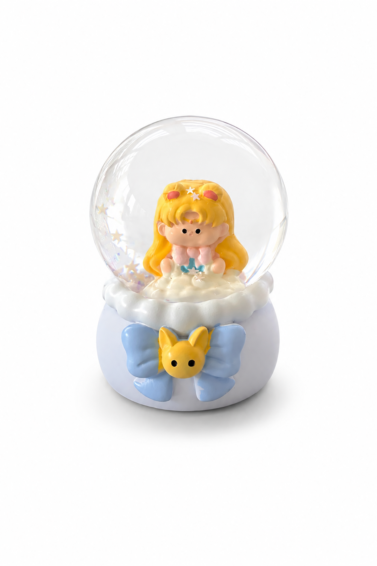 Sarı Renk Kız Figürlü Işıklı Mini Küre