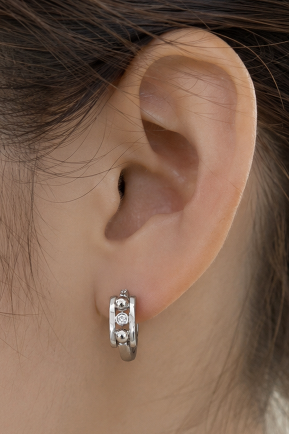 Gümüş   Renk Taş Ve Top Detaylı   Xuping  Küpe (Çift)