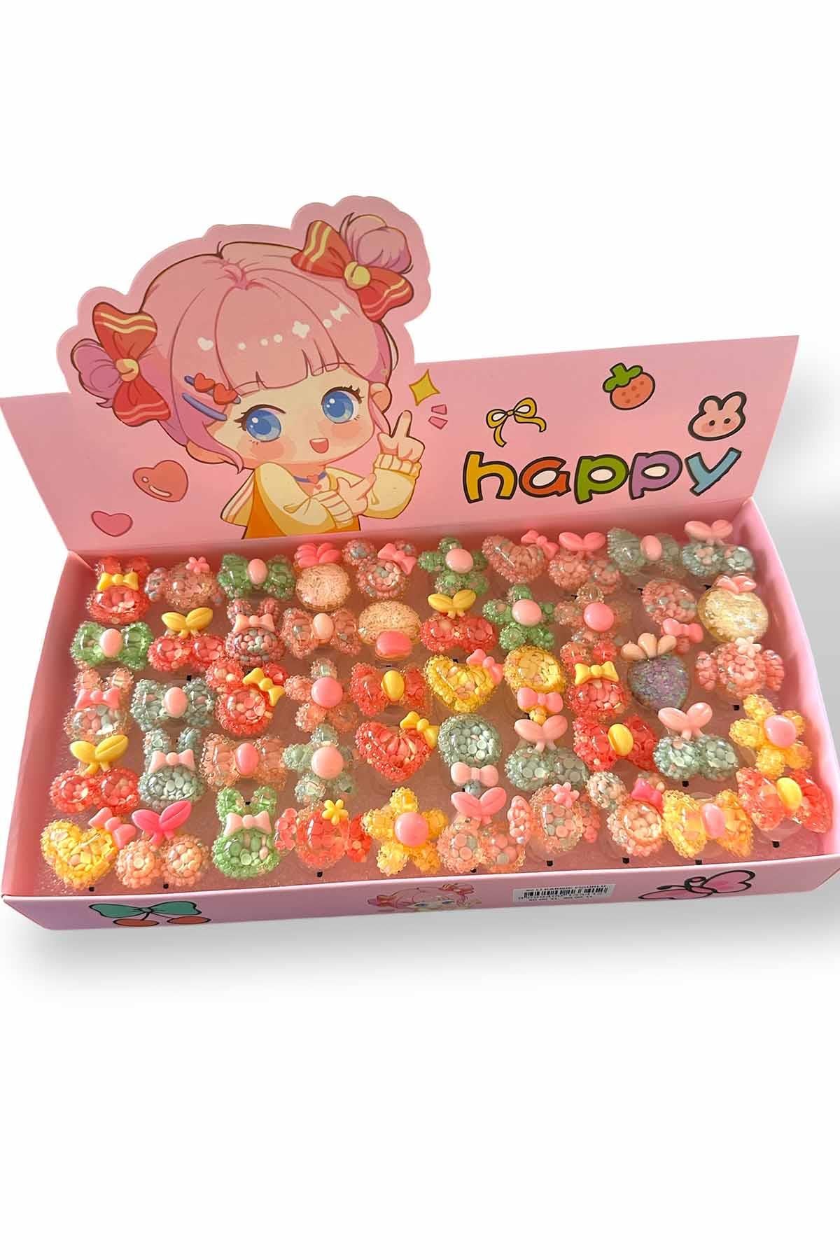 50 Adet Karışık Figürlü Işıklı Çocuk Yüzük Set