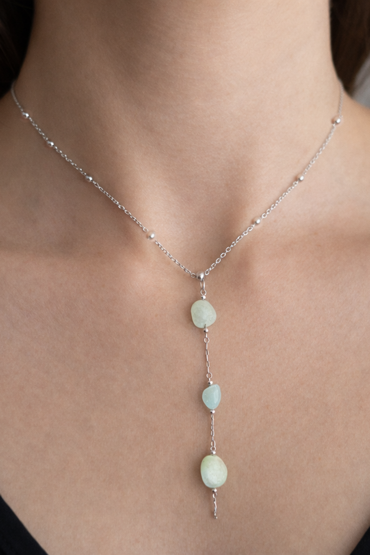 Gümüş Renk Çelik Y Kolye