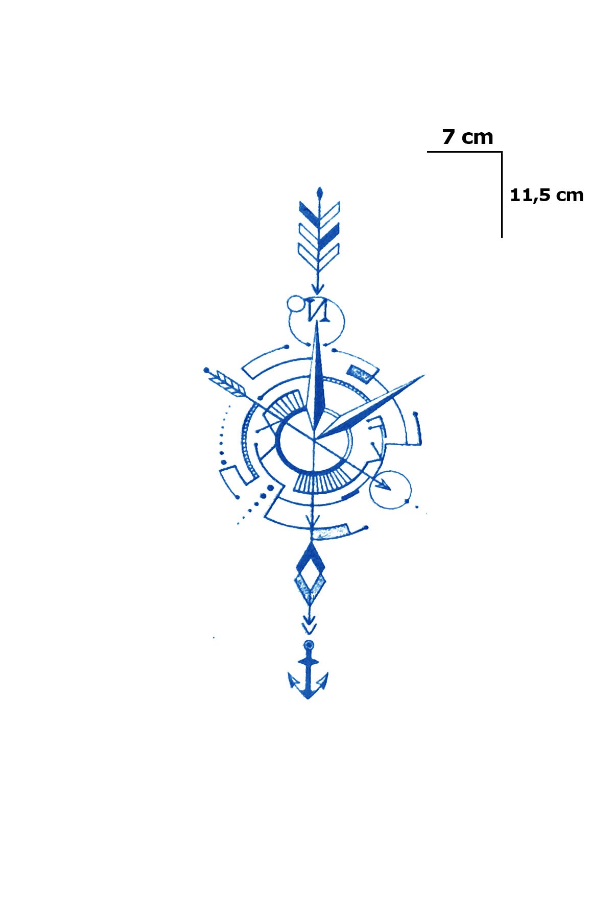 Pusula Sonradan Kararan Yarı Kalıcı Geçici Dövme Tattoo