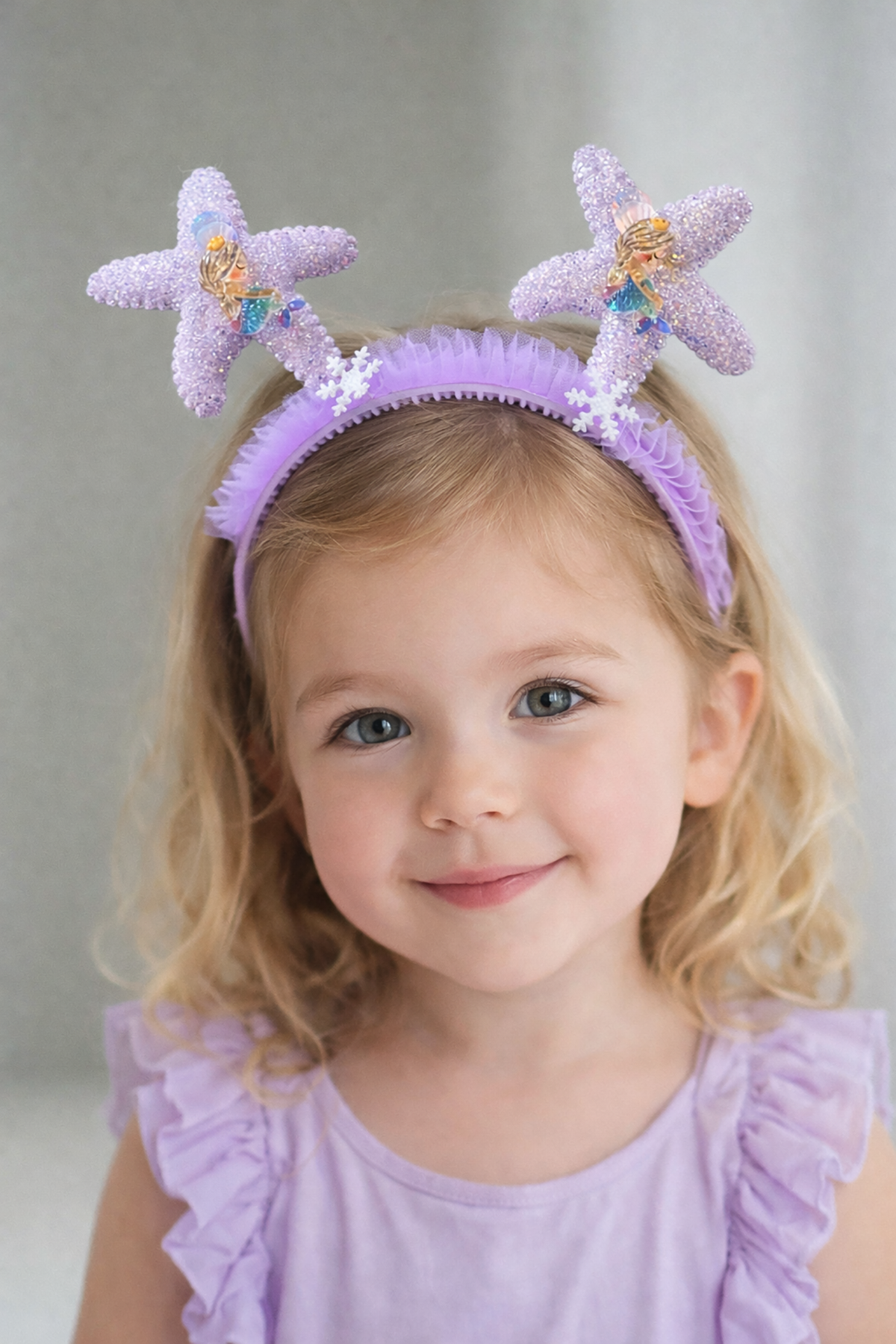 Mor Renk Yıldız Figürlü Çocuk Taç