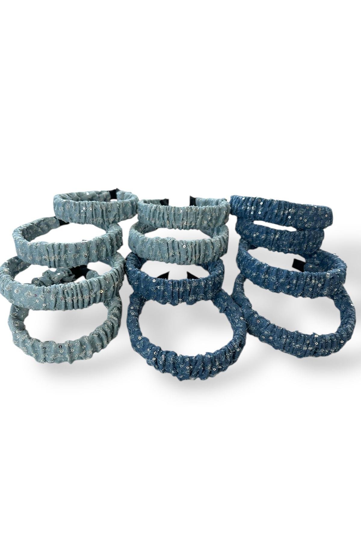 12´li Mavi Renk Kot Detaylı Taç Set