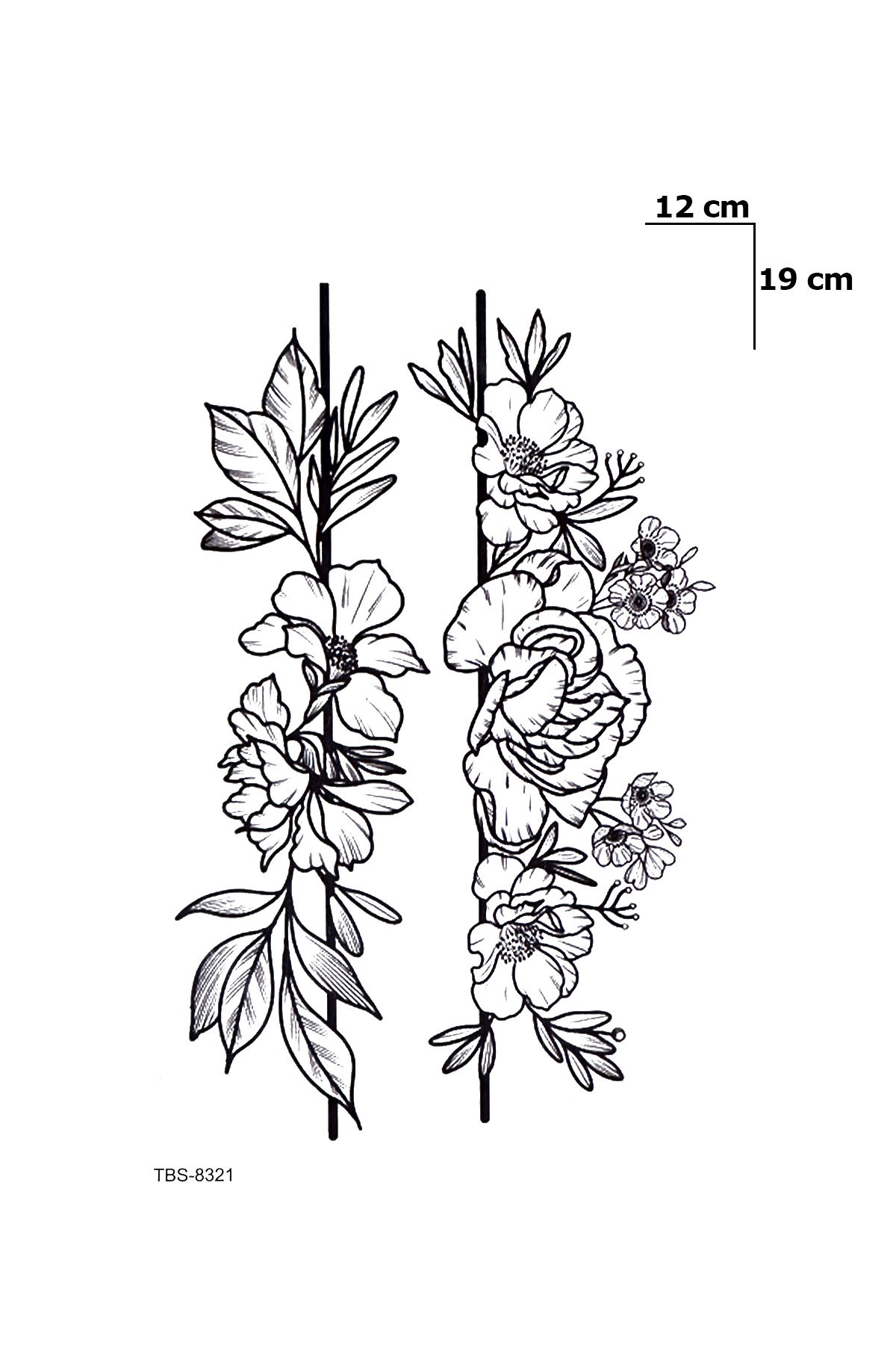 İkili Çiçek Geçici Dövme Tattoo