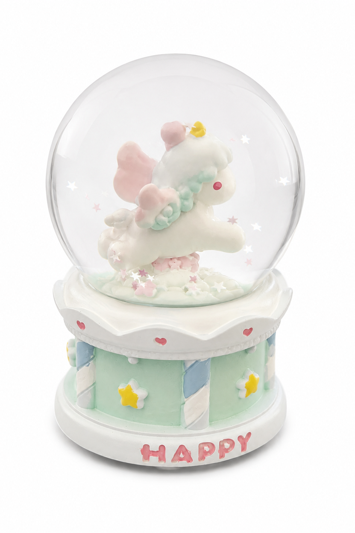Beyaz Renk Unicorn Figürlü Işıklı Mini Küre