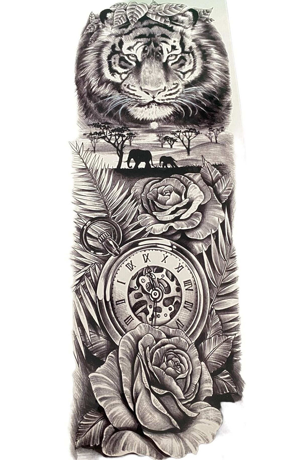 Aslan Saat Dövme Geçici Tattoo