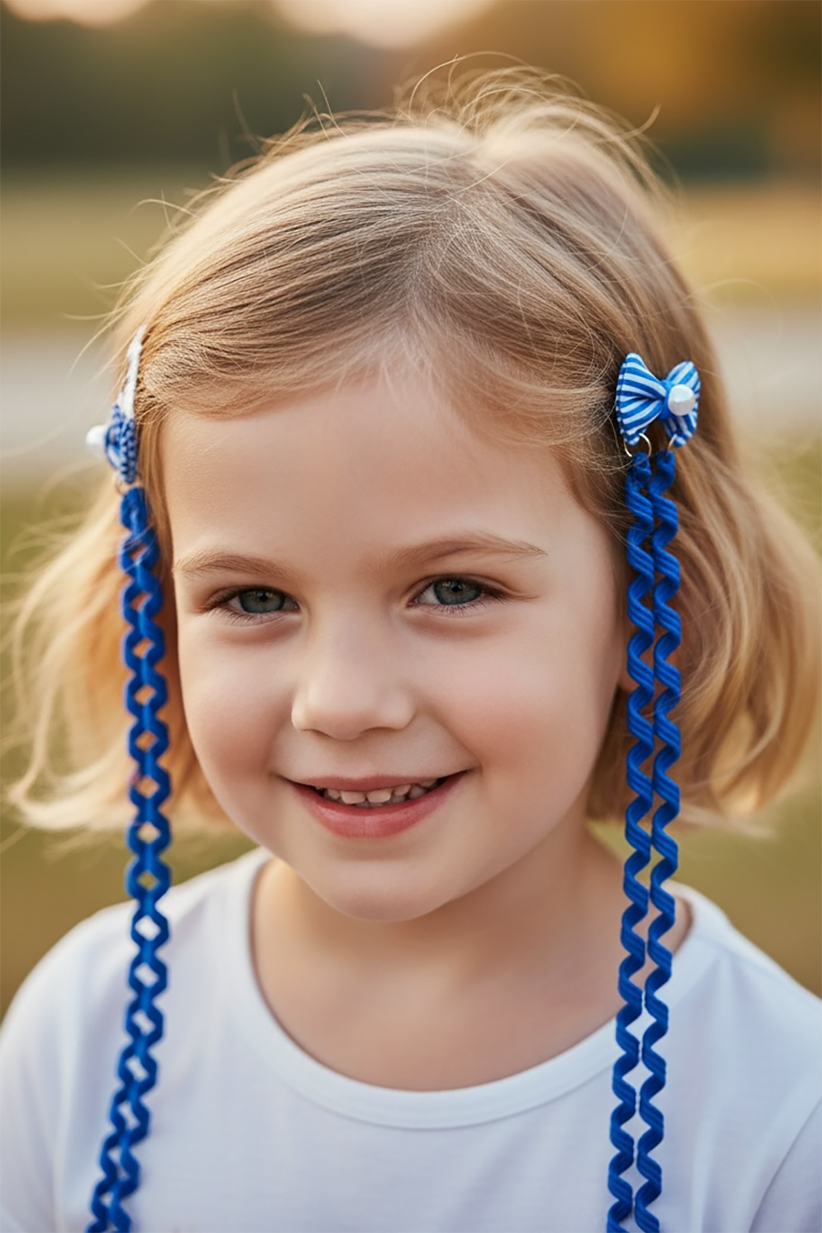 2'li Lacivert Renk Kurdele Figürlü Çocuk Yan Toka