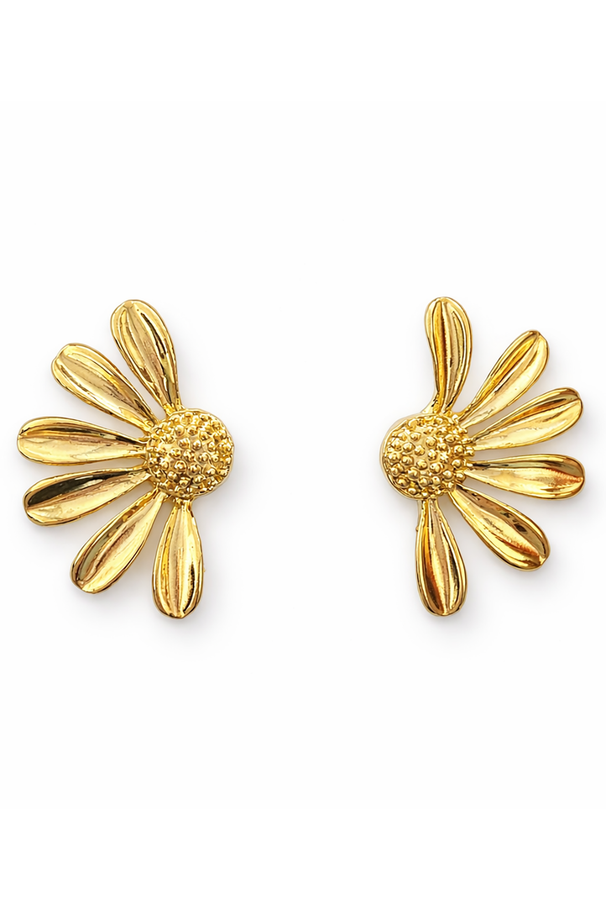 Altın Renk Çiçek Figürlü Küpe (Çift)