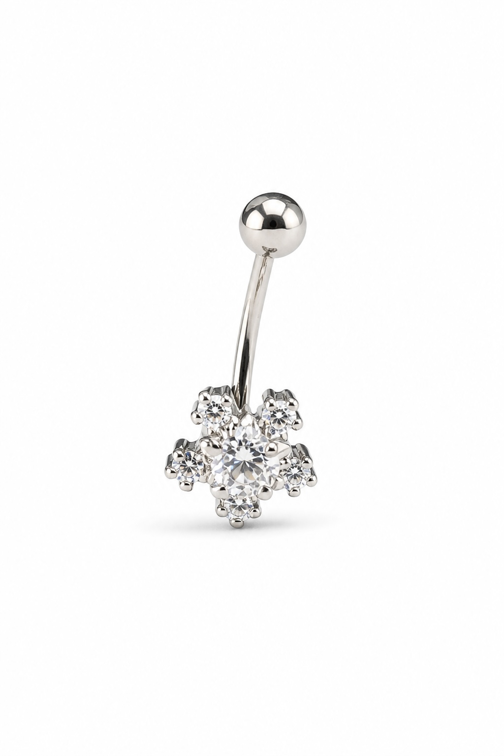 Gümüş Renk Yıldız Figürlü  Cerrahi Çelik Roof/Kıkırdak Küpe/Piercing (Tek)