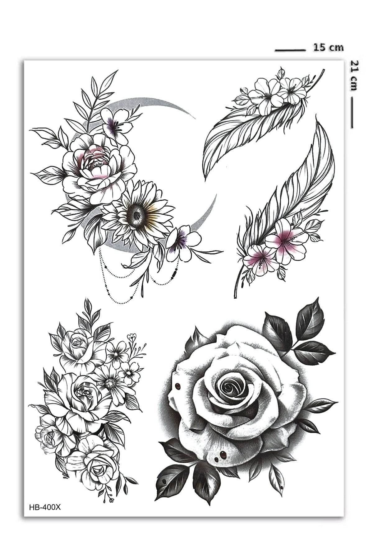  Çiçek Geçici Dövme Tattoo