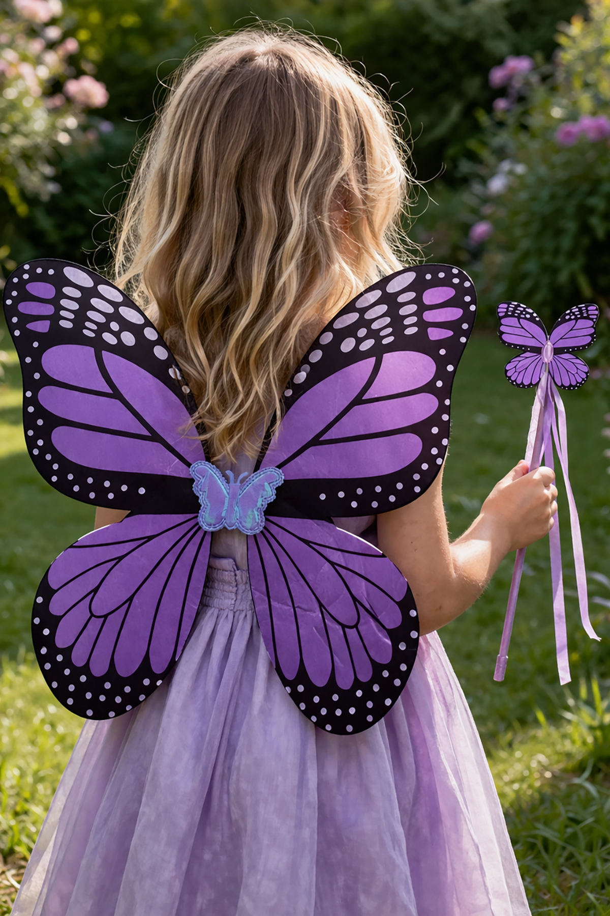 Mor Renk Kelebek Figürlü Kanat / Asa Set