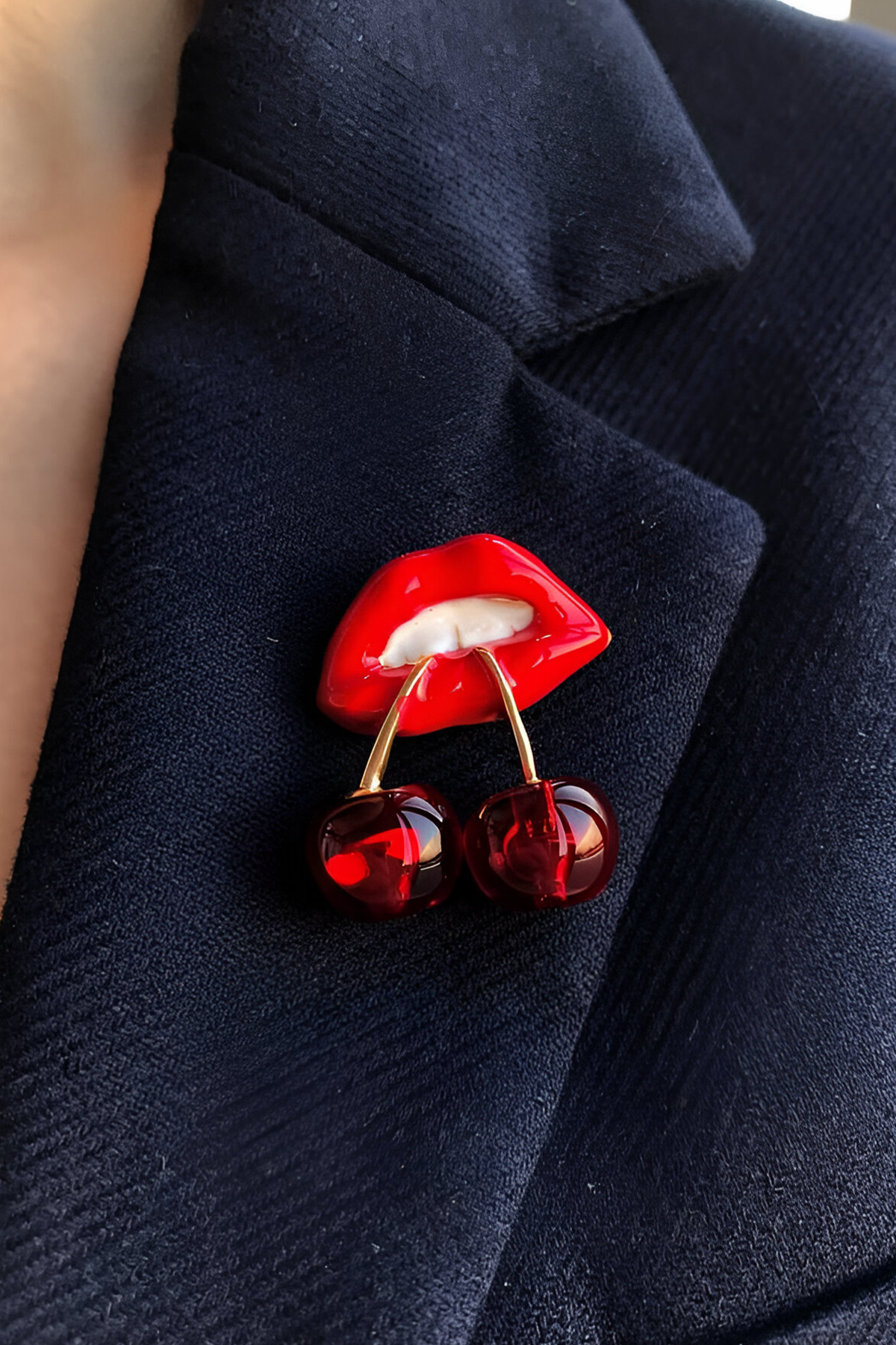 Dudak Ve Kiraz Figürlü Broş