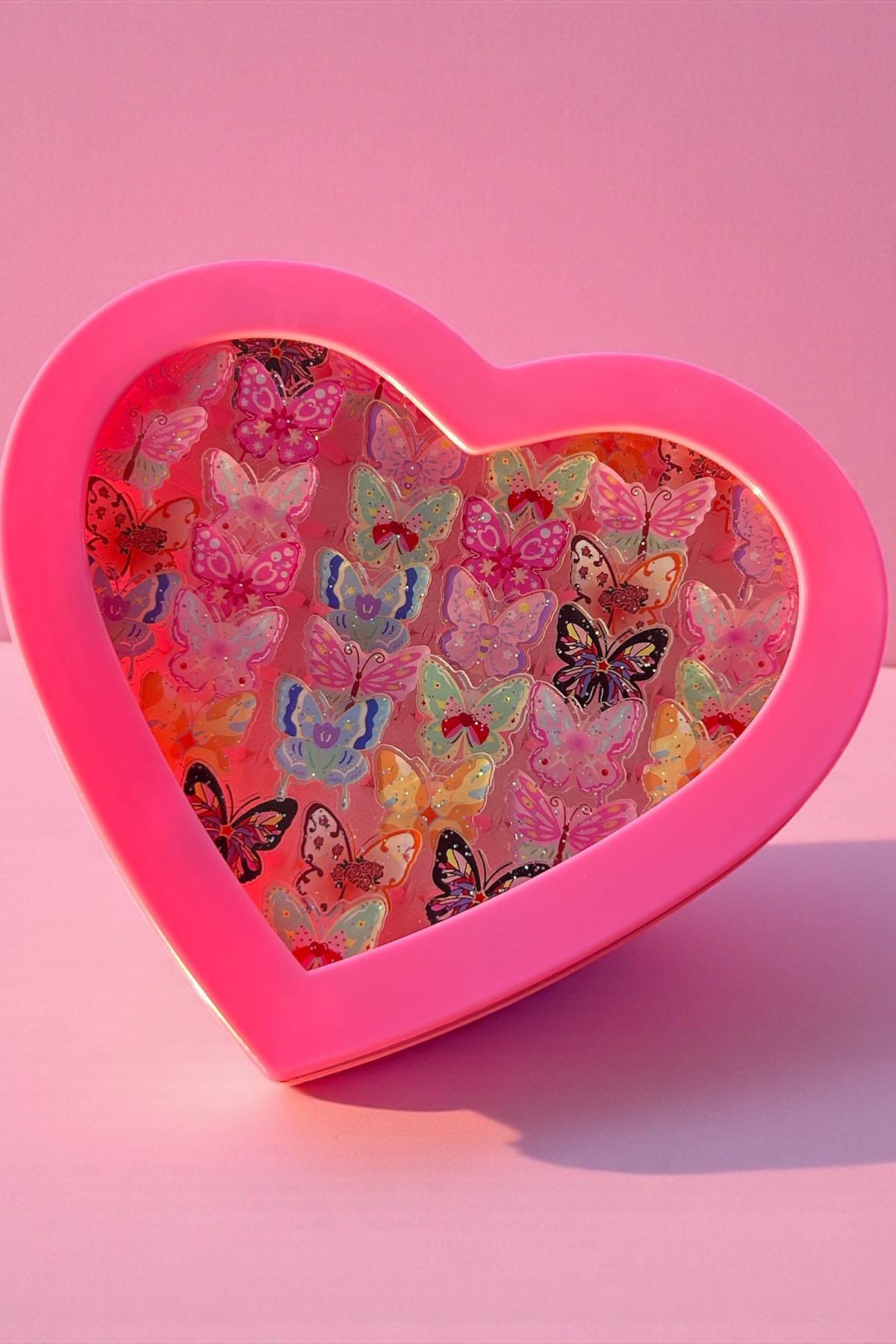 36'lı Karışık Renk Kelebek Figürlü Çocuk Yüzük Set