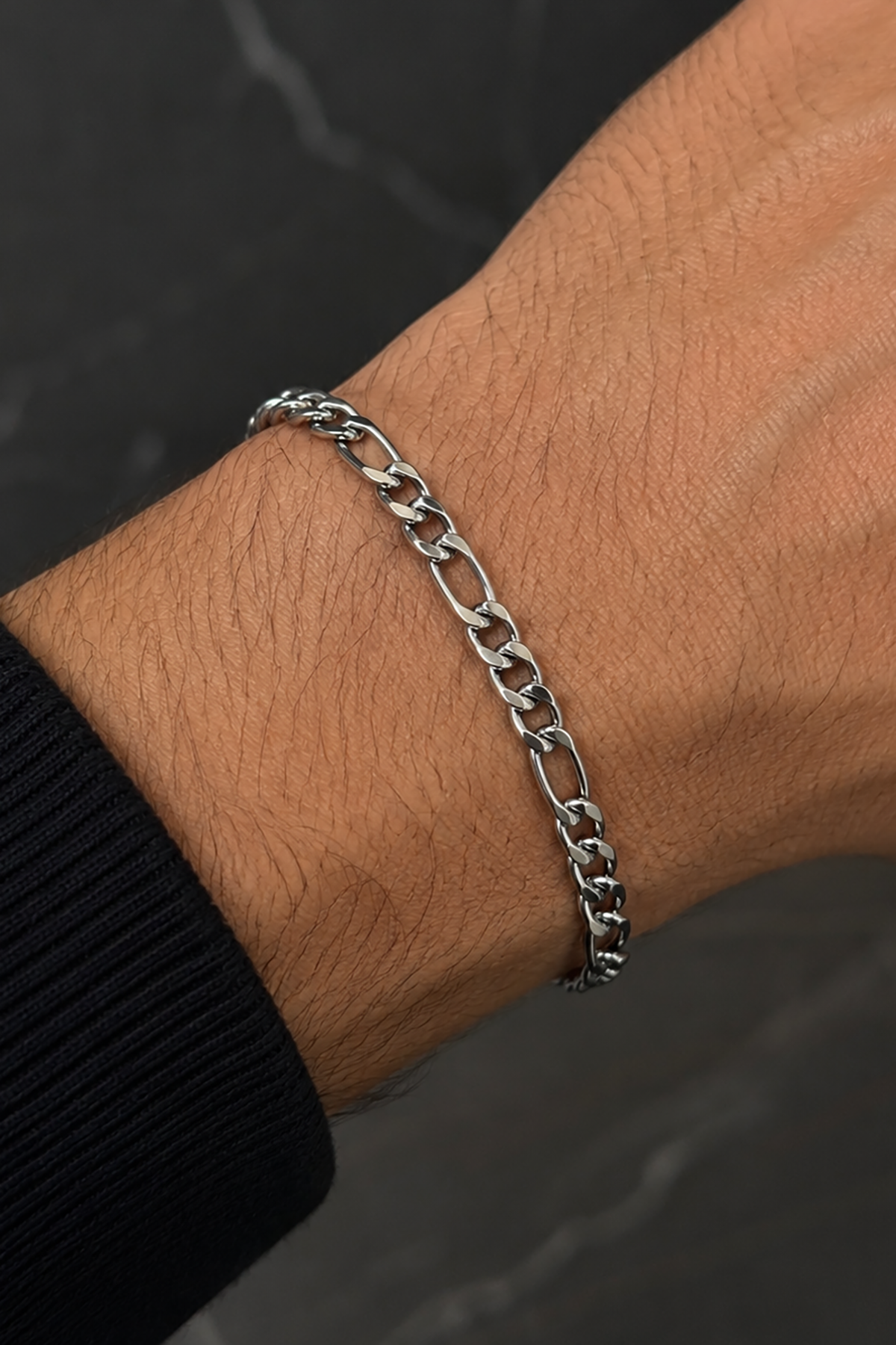 Gümüş Renk Zincir Çelik Bileklik (Unisex)