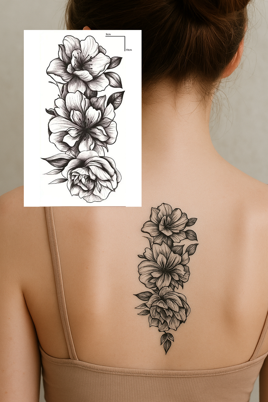 Geçici Çiçek Figürlü Dövme Tattoo