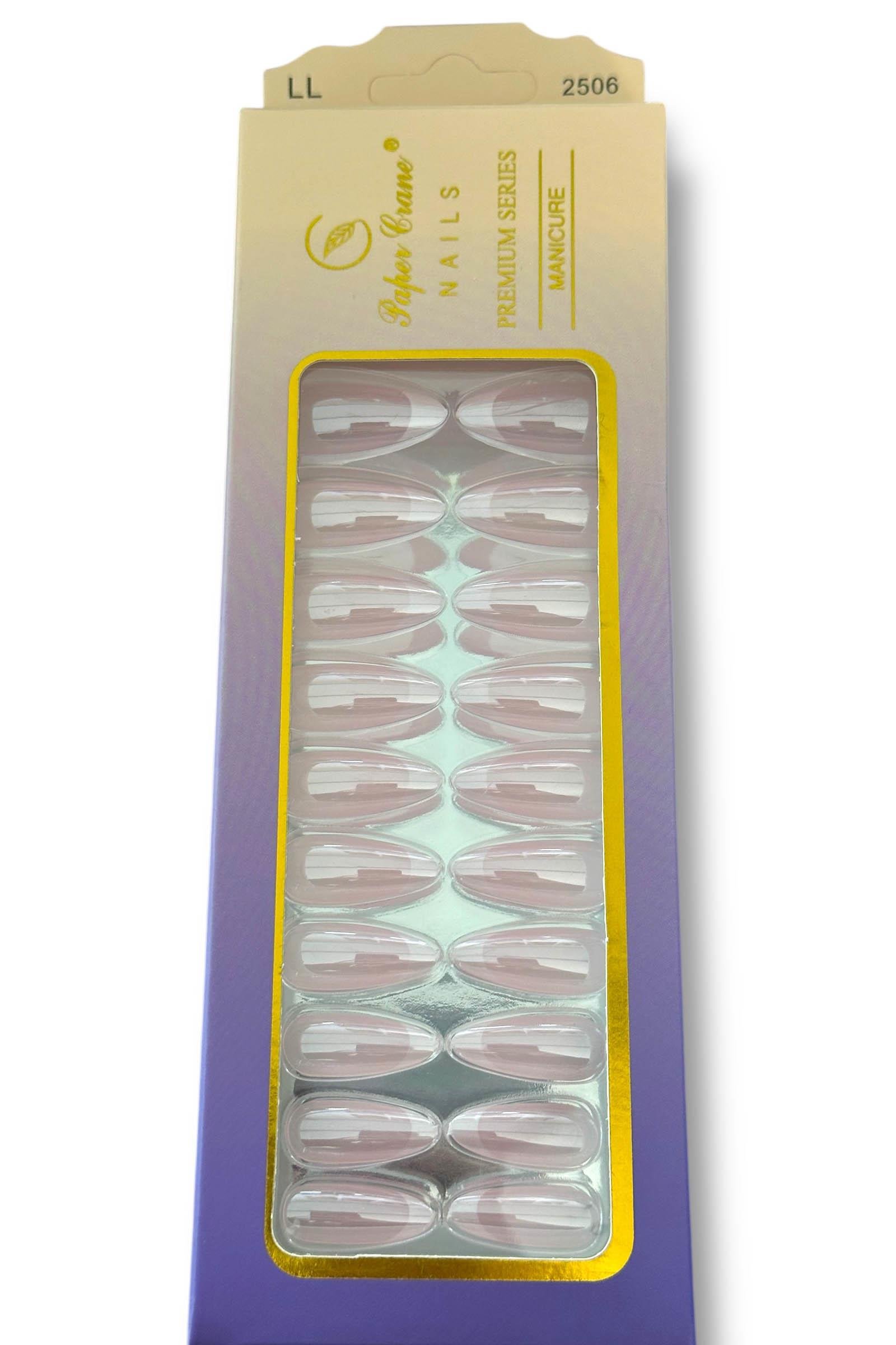 24'lü Pembe Renk Jel Görünümlü Takma Tırnak (Yapıştırıcılı)