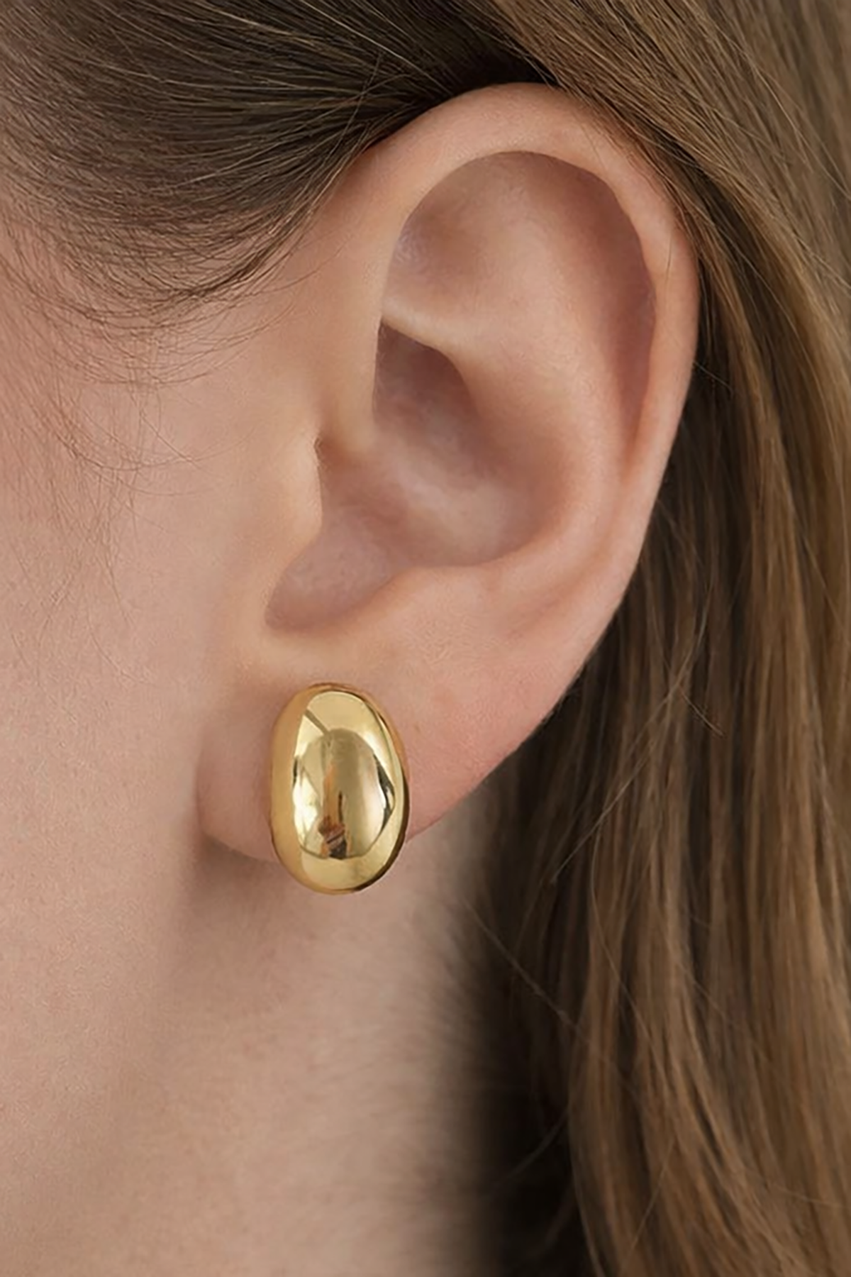 Altın Renk Çelik Küpe (Çift)