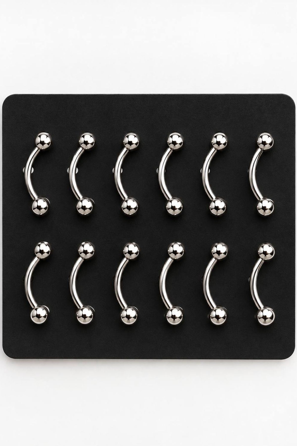 12'li Gümüş Renk Cerrahi Çelik Piercing