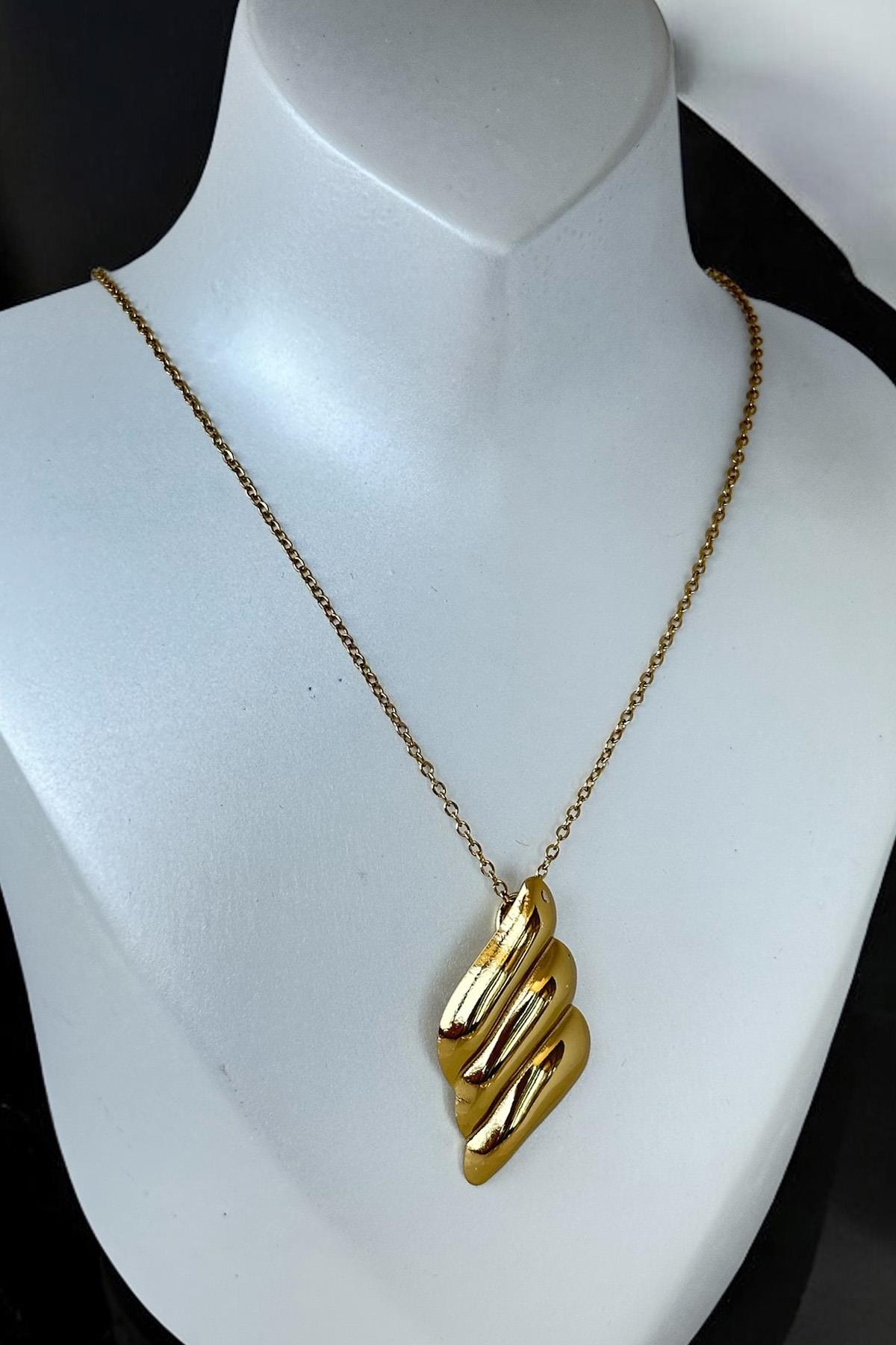 Altın Renk Çelik Kolye