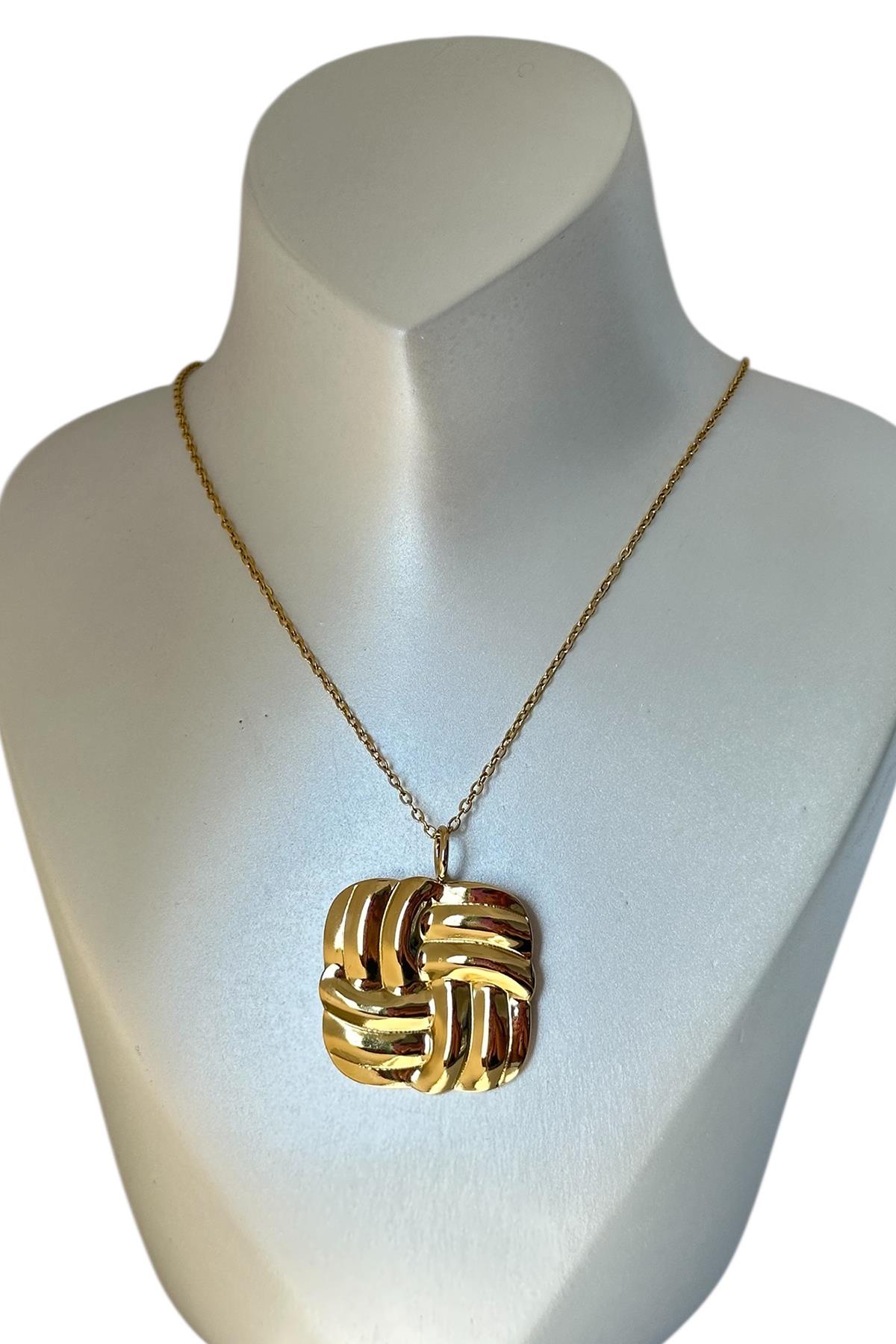 Altın Renk Çelik Kolye