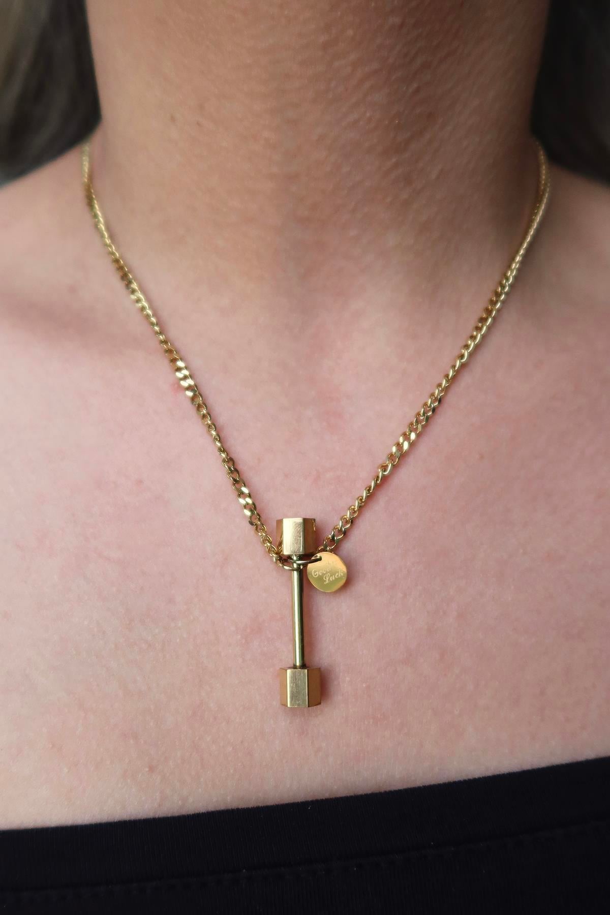 Altın Renk Çelik Kolye