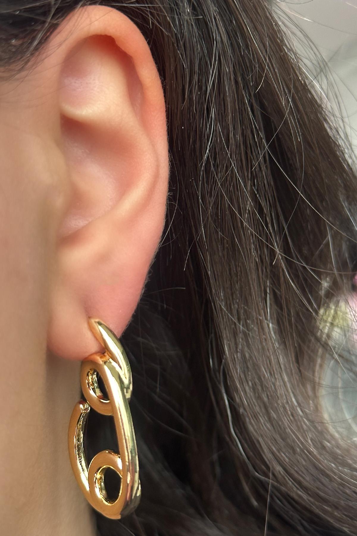 Altın Renk Çelik Küpe (Çift)