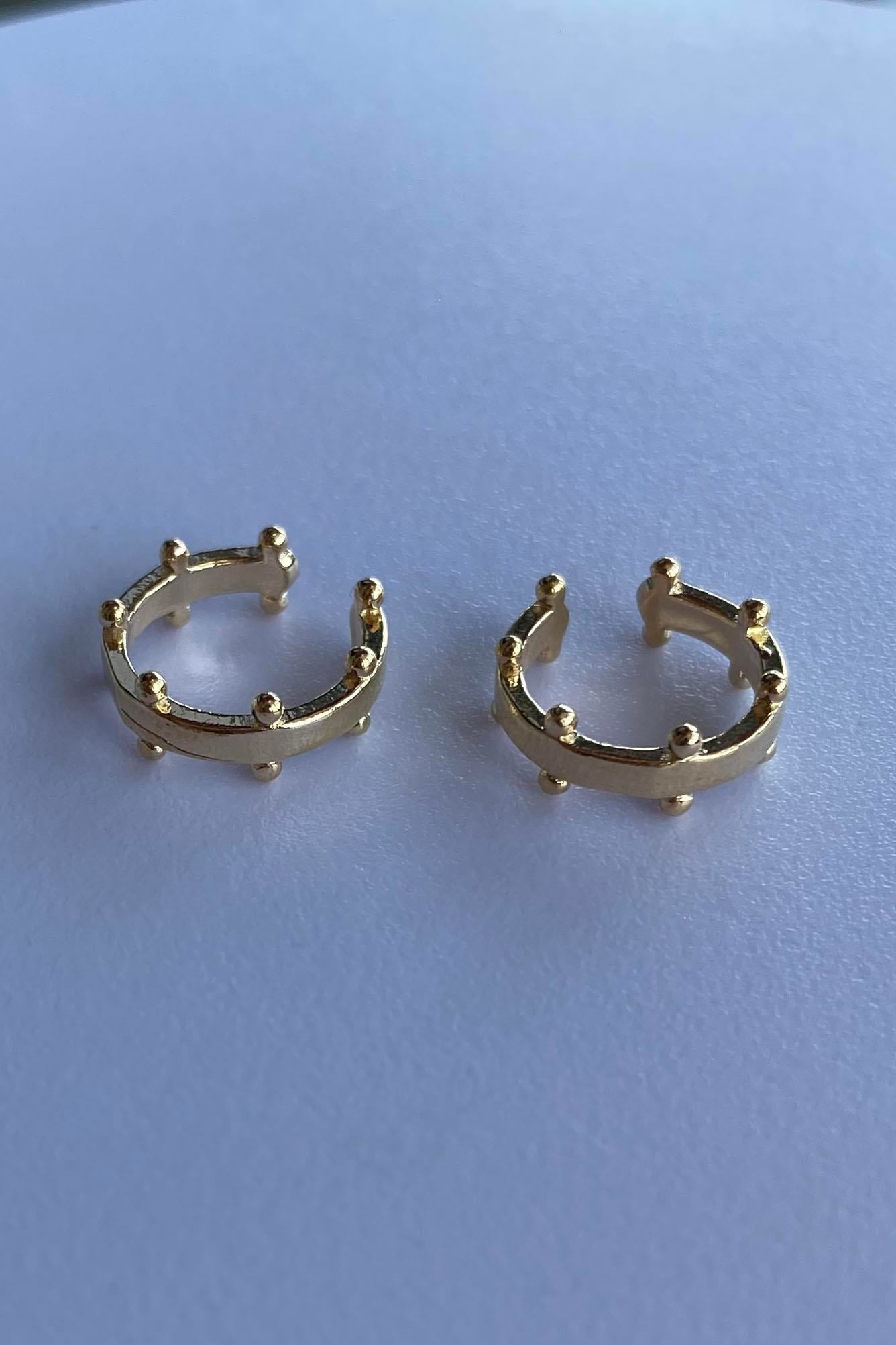 Altın Renk Halka Ear Cuff (Çift)