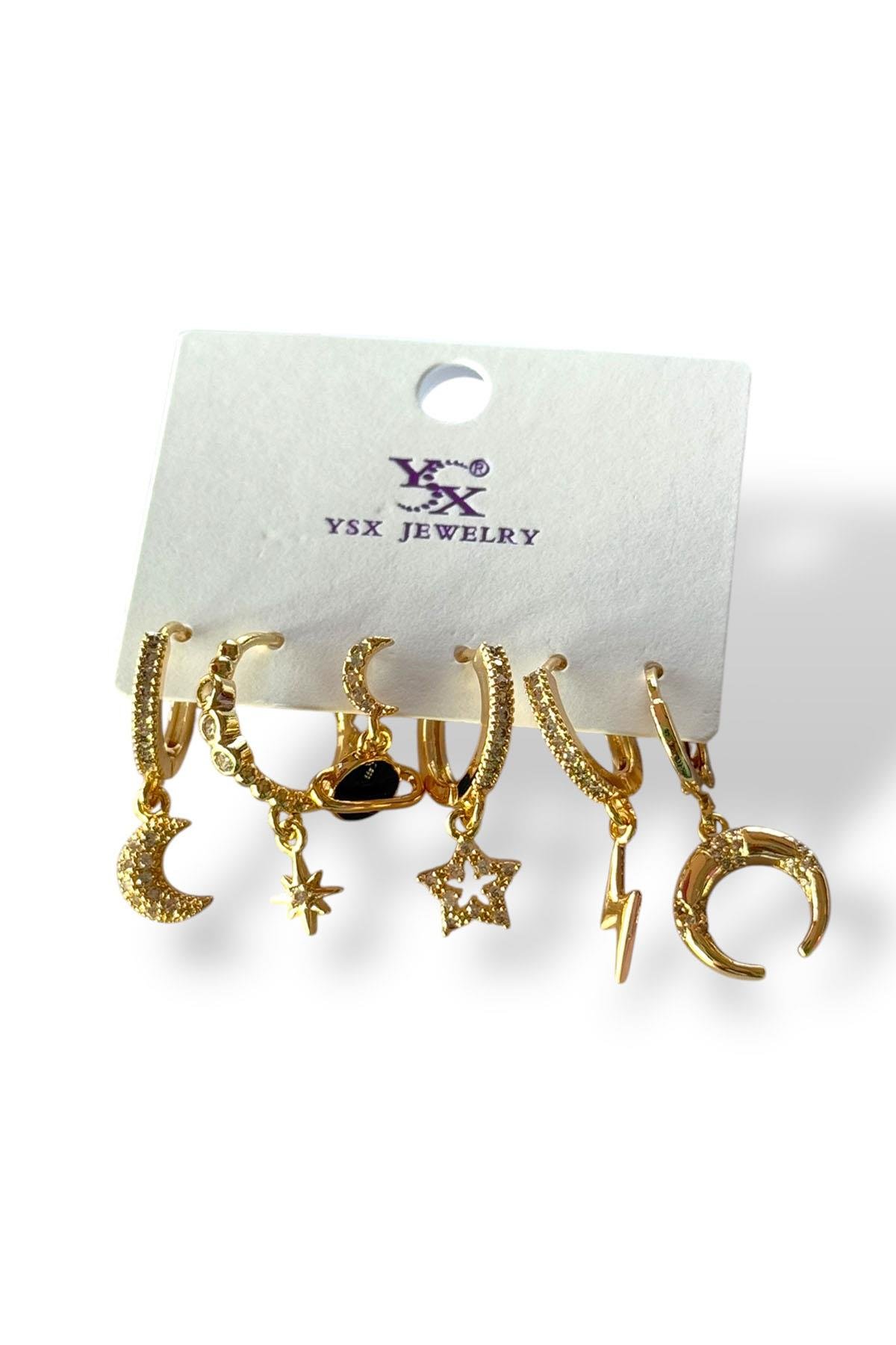 Takıştır Bijuteri Online Altın Renk Taş Detaylı VİP 3'lü Halka