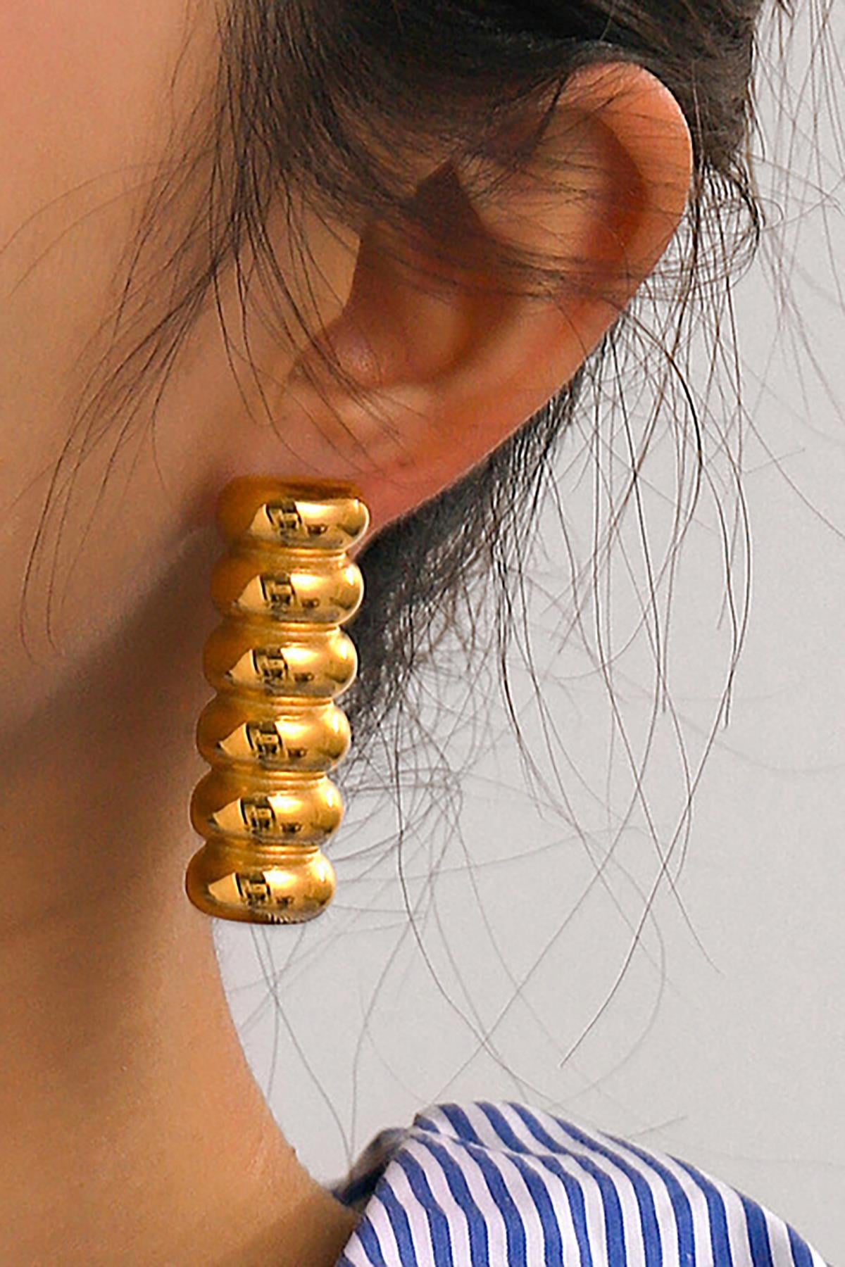 Altın Renk Metal Küpe (Çift)