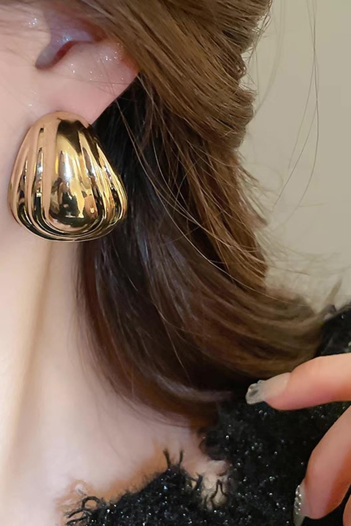 Altın Renk Metal Küpe (Çift)