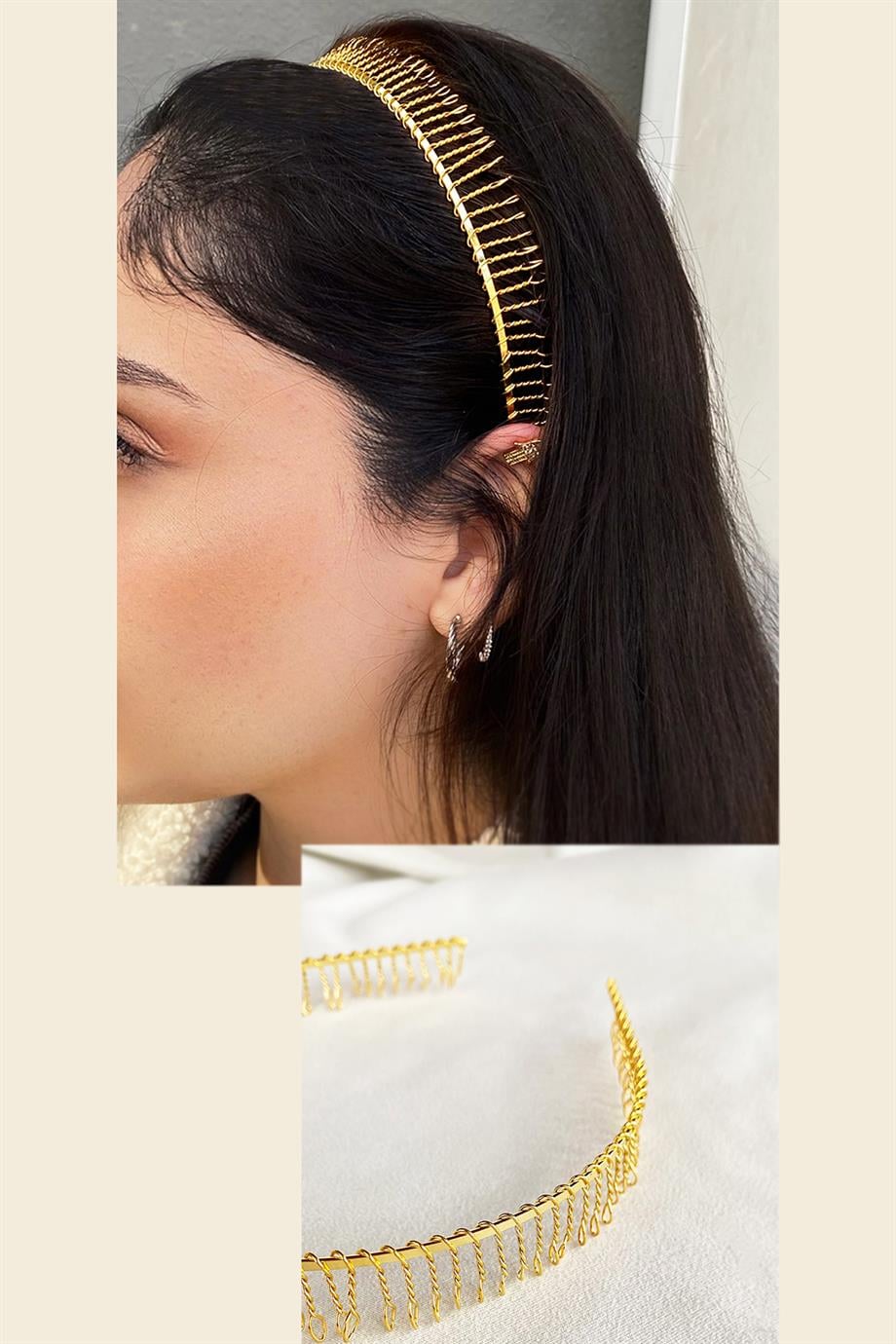 Gold color metal crown