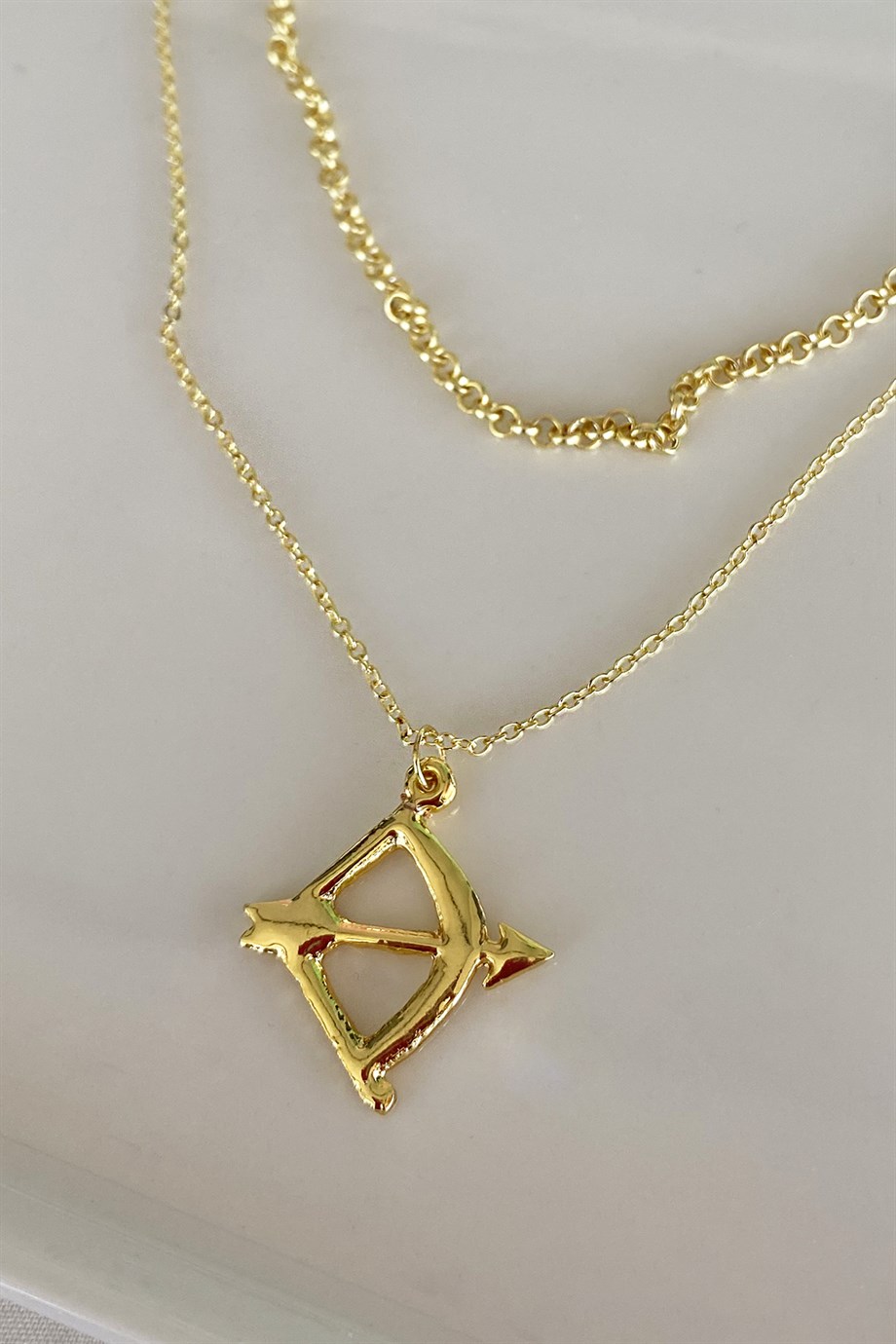Takistir Jewelry | Gold Color Arrow Figure Multi -Chain Necklace