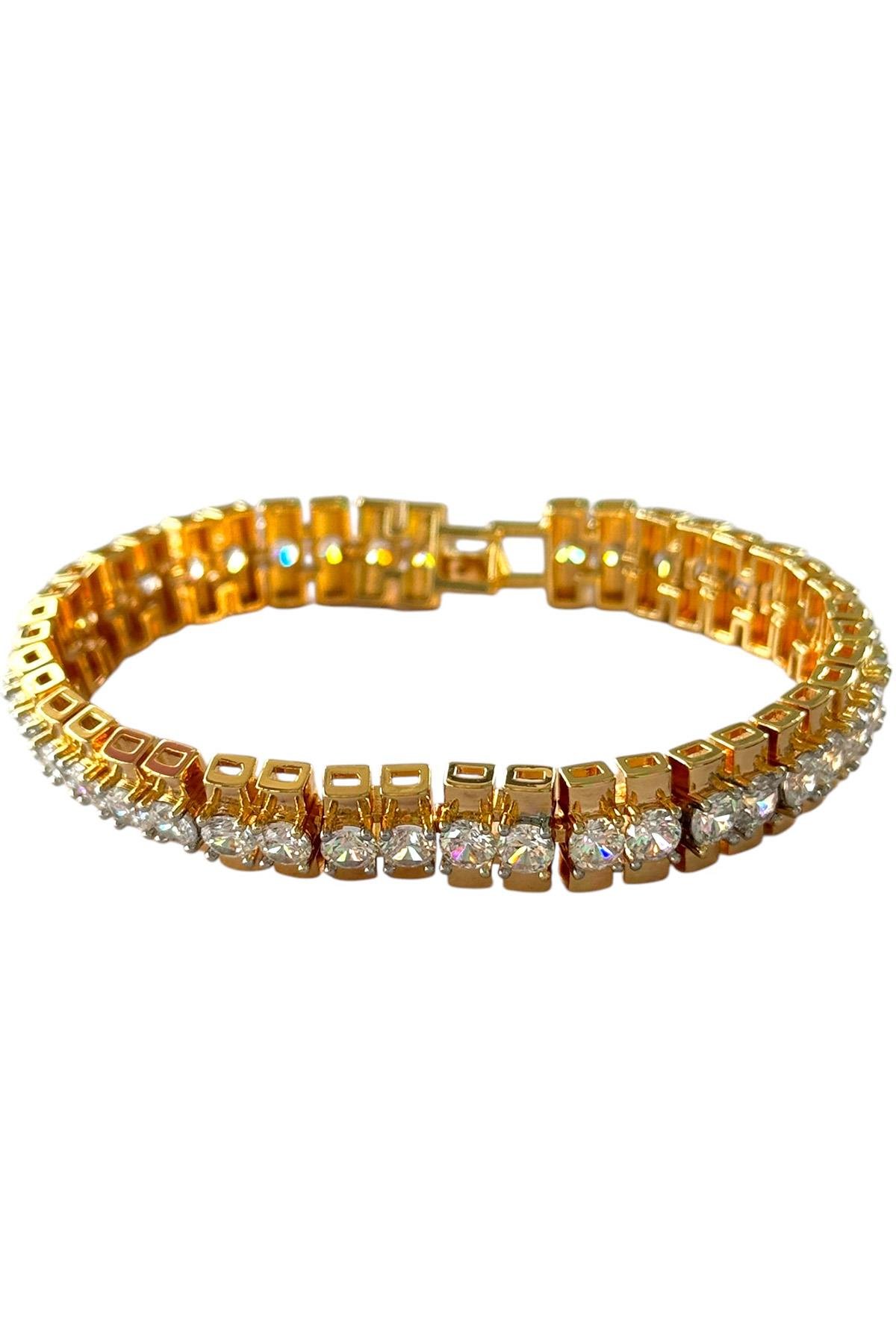 Altın Renk Taş Detaylı VİP YSX Bileklik