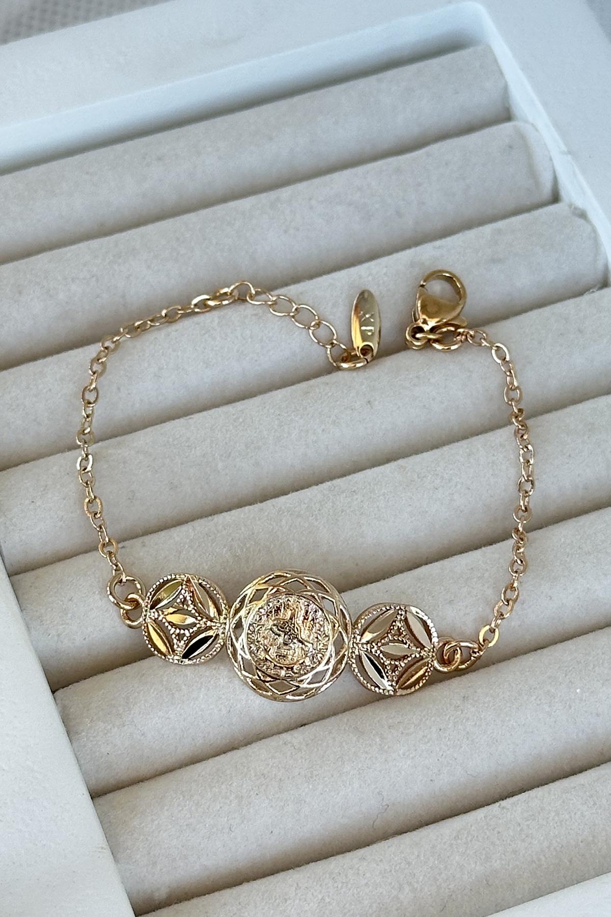 Altın Renk Tuğra Figürlü Çelik Xuping VIP Bileklik