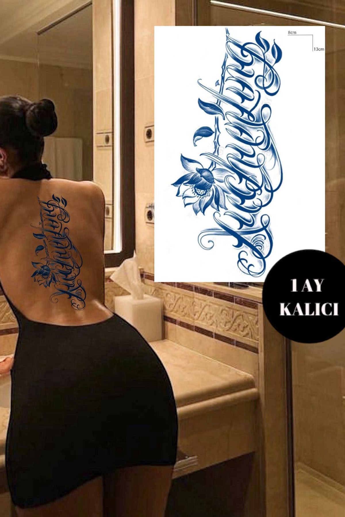 Yazılı Sonradan Kararan Yarı Kalıcı Geçici Dövme Tattoo