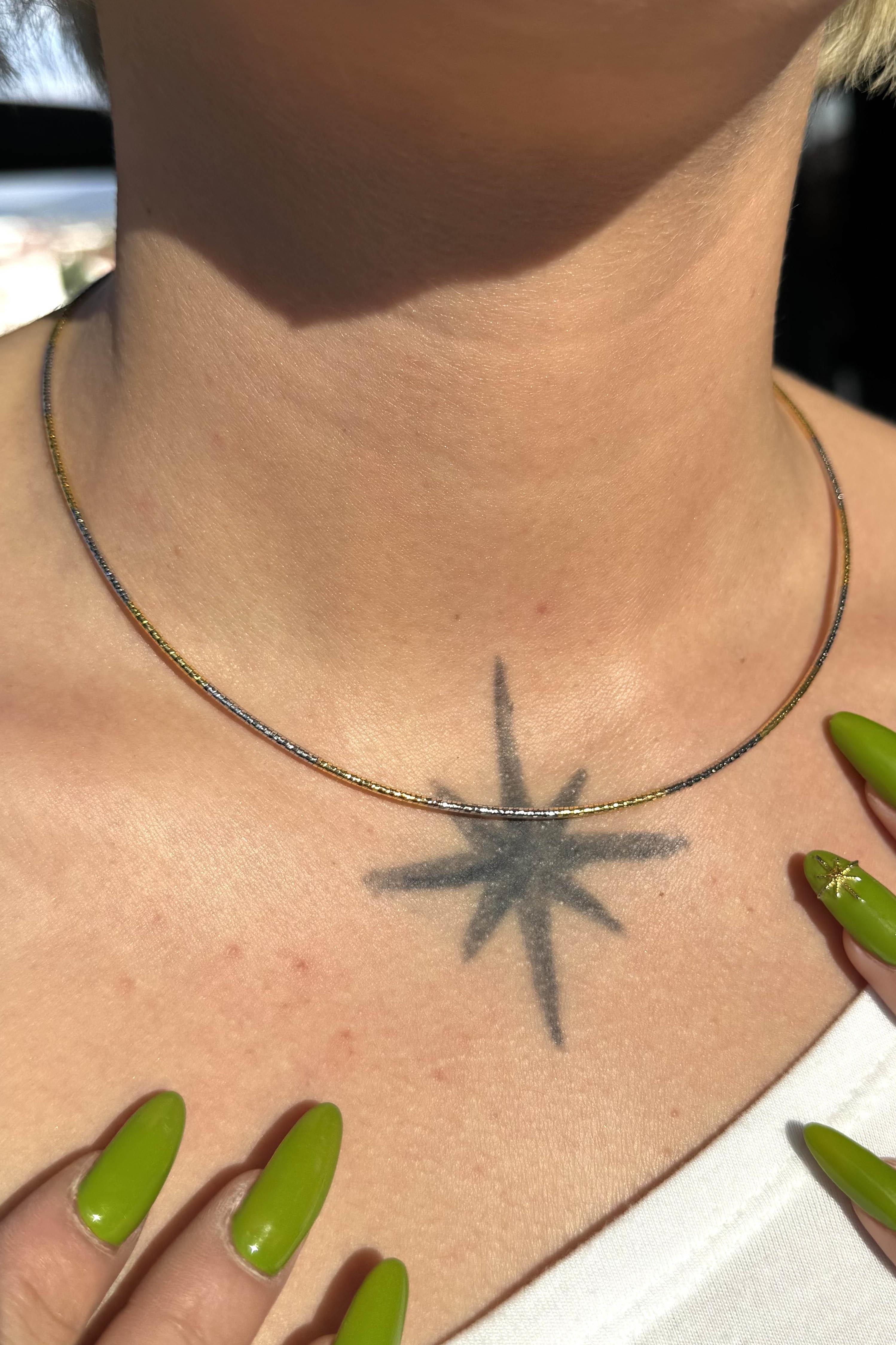 Altın Ve Gümüş Renk YSX Kolye