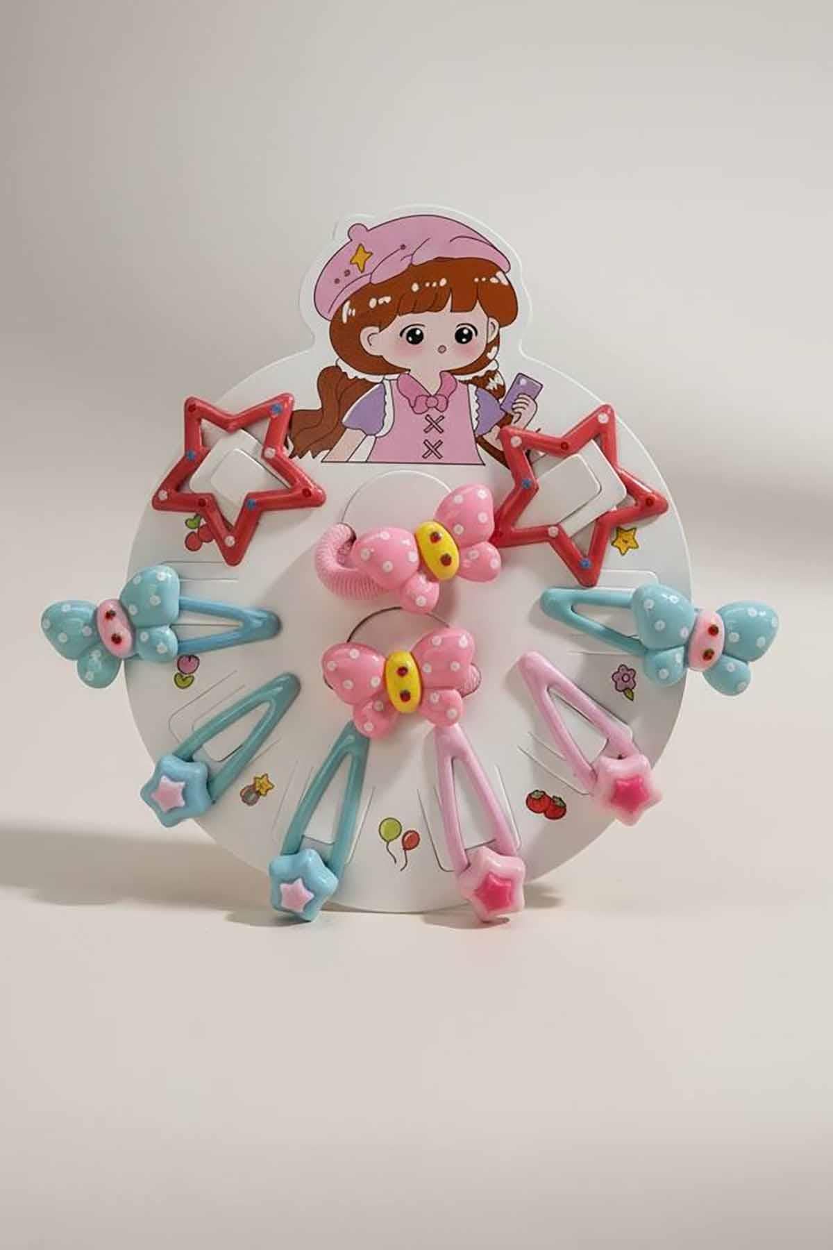 Karışık Renk Lastik Toka Ve Yan Toka Set