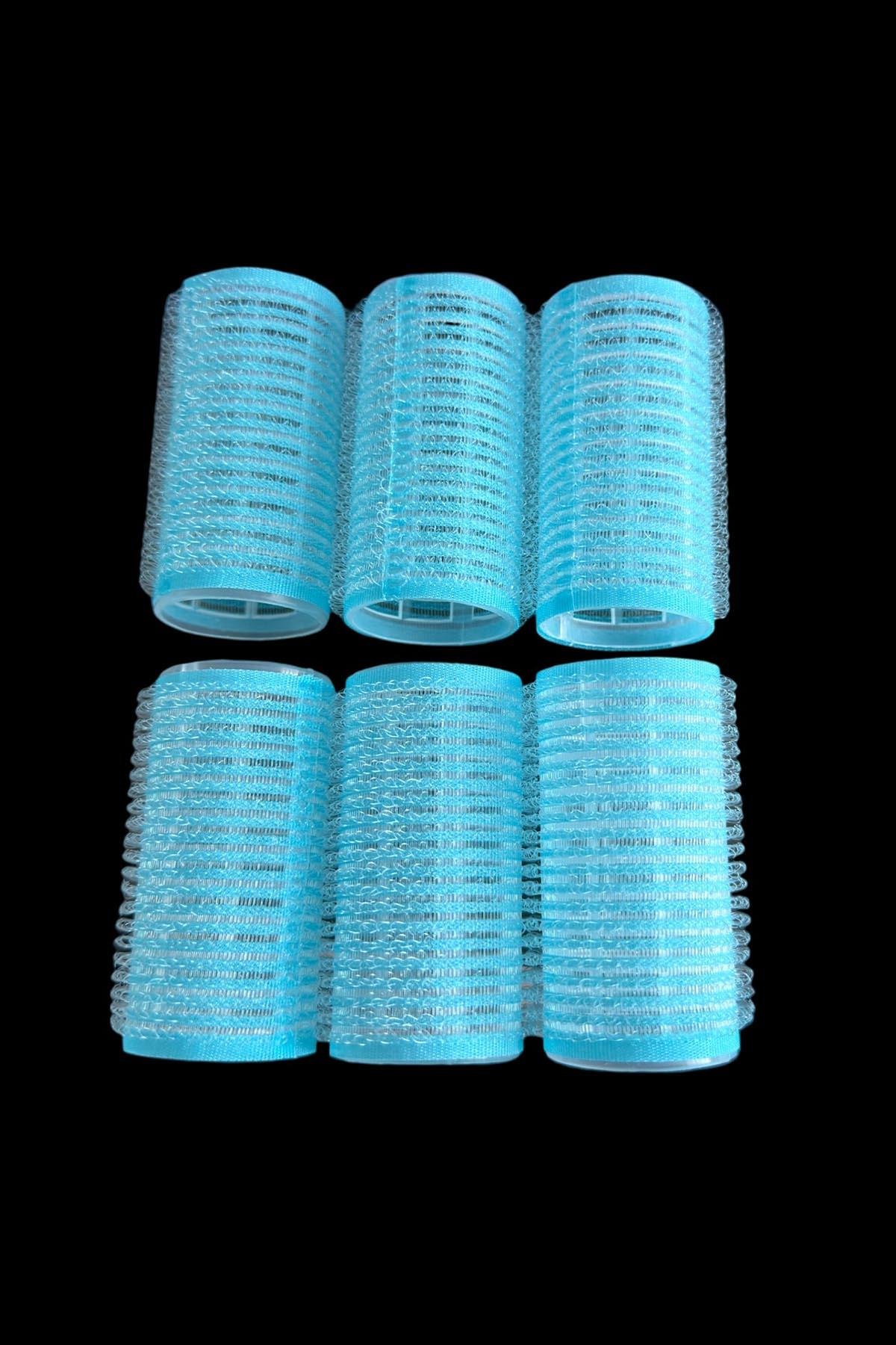 Mavi Renk 6'lı Küçük Boy Bigudi Set