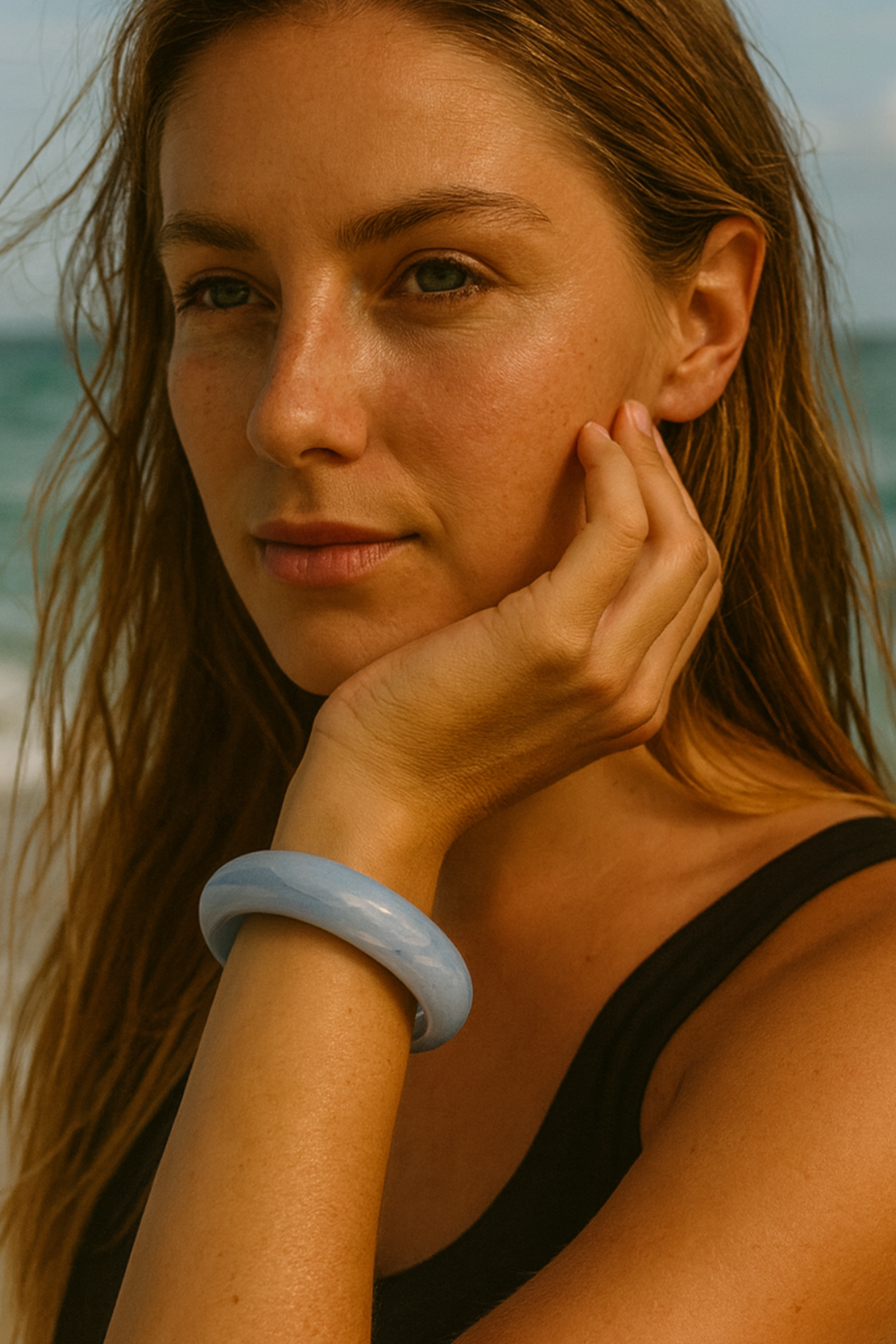 Gri Renk Kemik Mika Bileklik