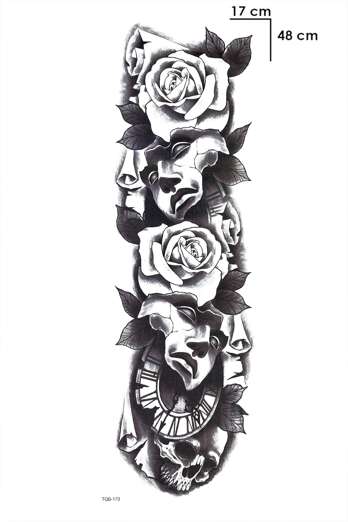 Çiçek Ve Saat Geçici Dövme Tattoo