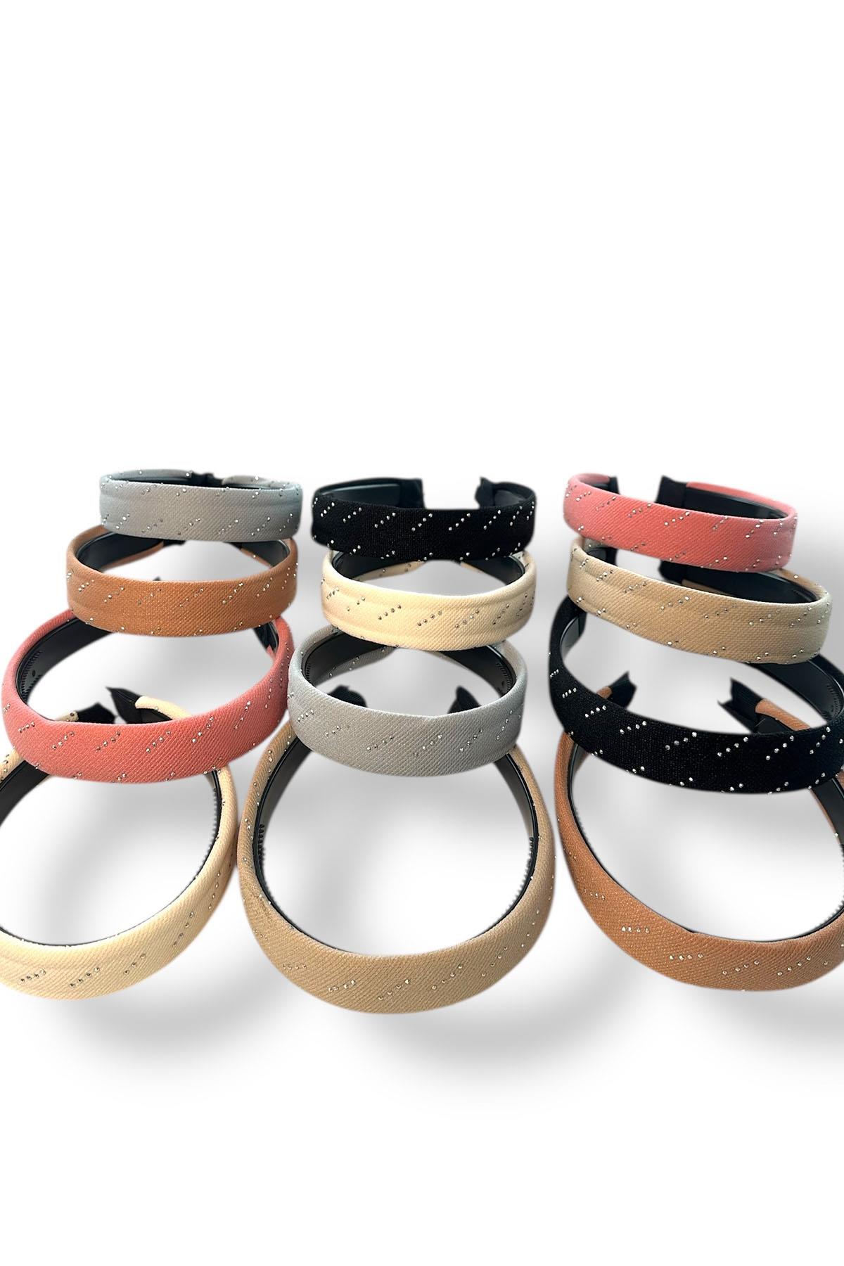 12´li Karışık Renk Taşlı Taç Set