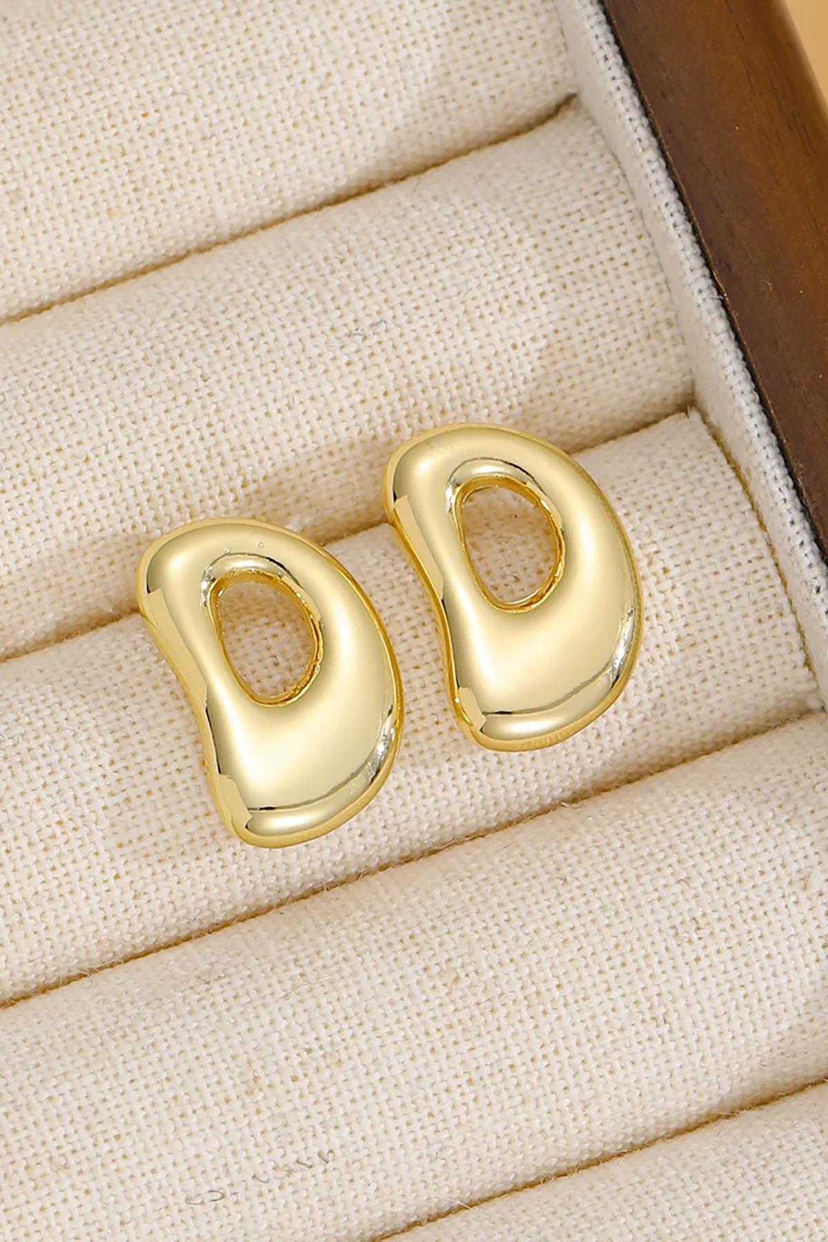 Altın Renk Çelik Küpe (Çift)