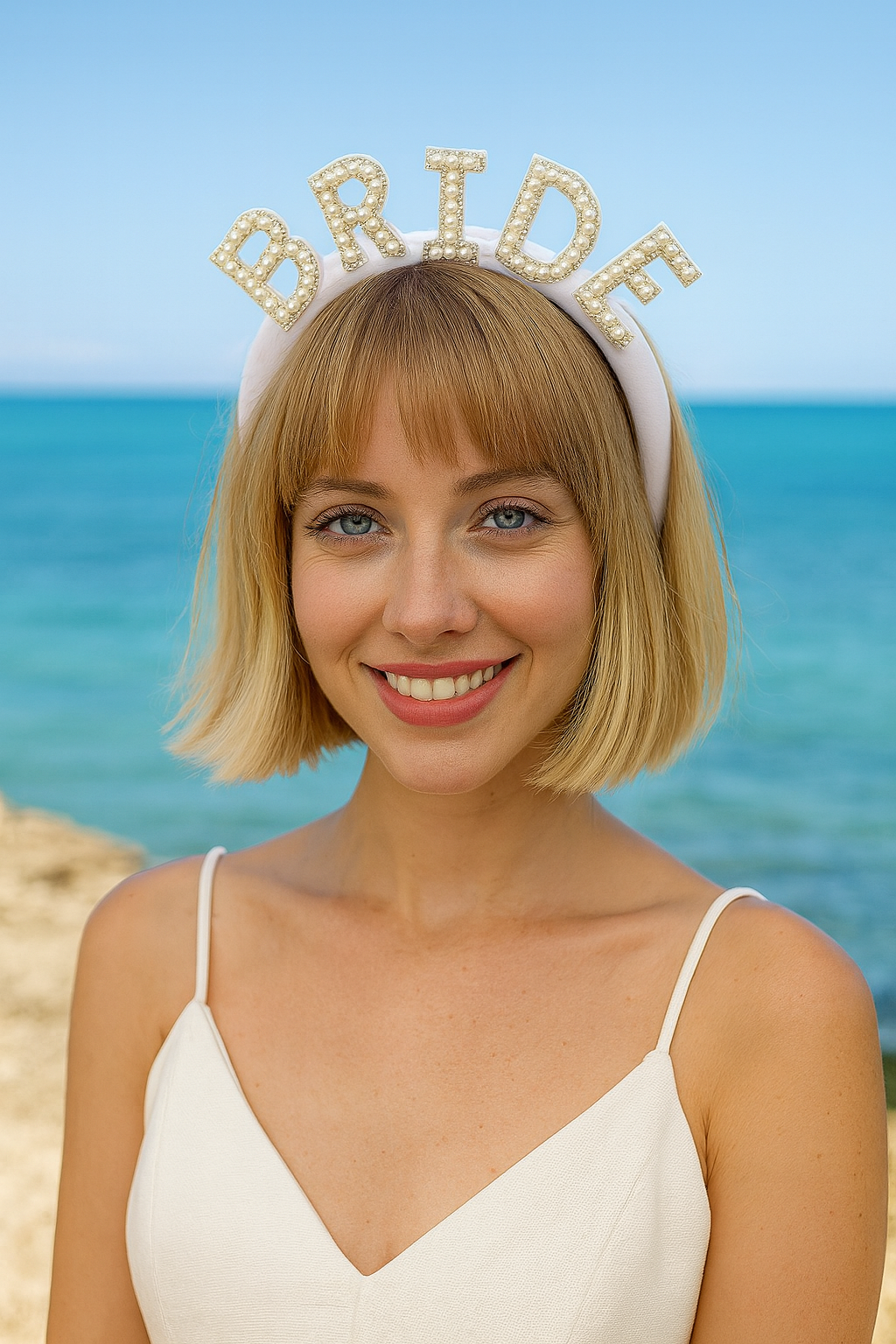 Beyaz Renk Bride Yazılı Bekarlığa Veda Bride Tacı