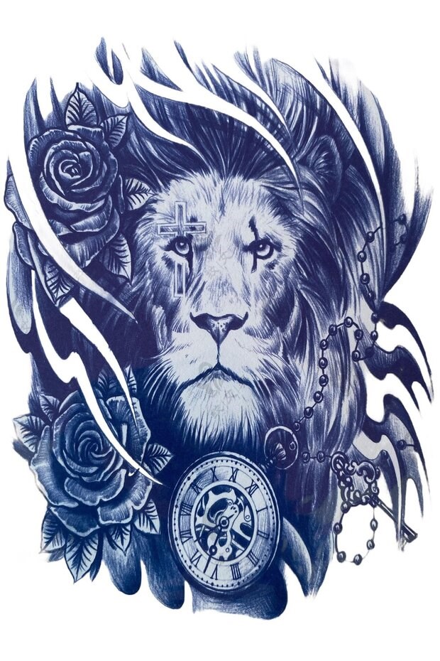 Aslan Sonradan Kararan Yarı Kalıcı Geçici Dövme Tattoo