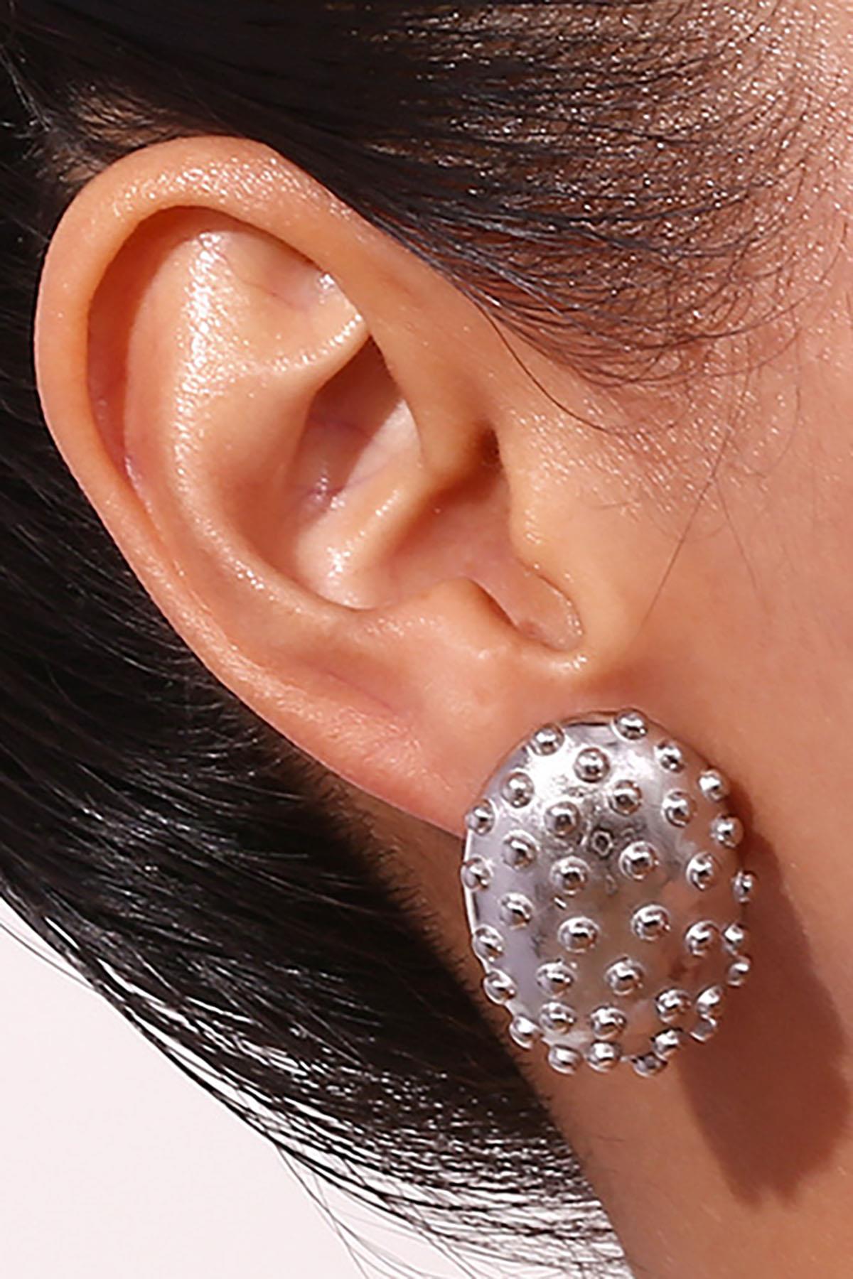 Gümüş Renk Metal Küpe ( Çift )