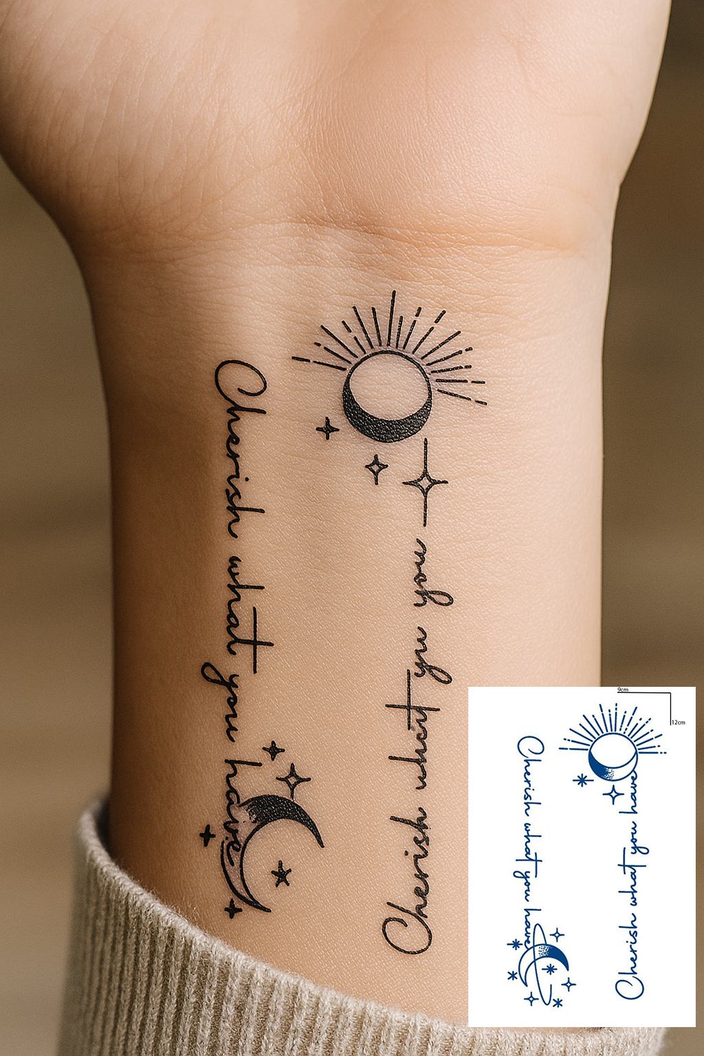 Karışık Figürlü 12 Saat Sonra Kararan Geçici Mini Dövme Tattoo